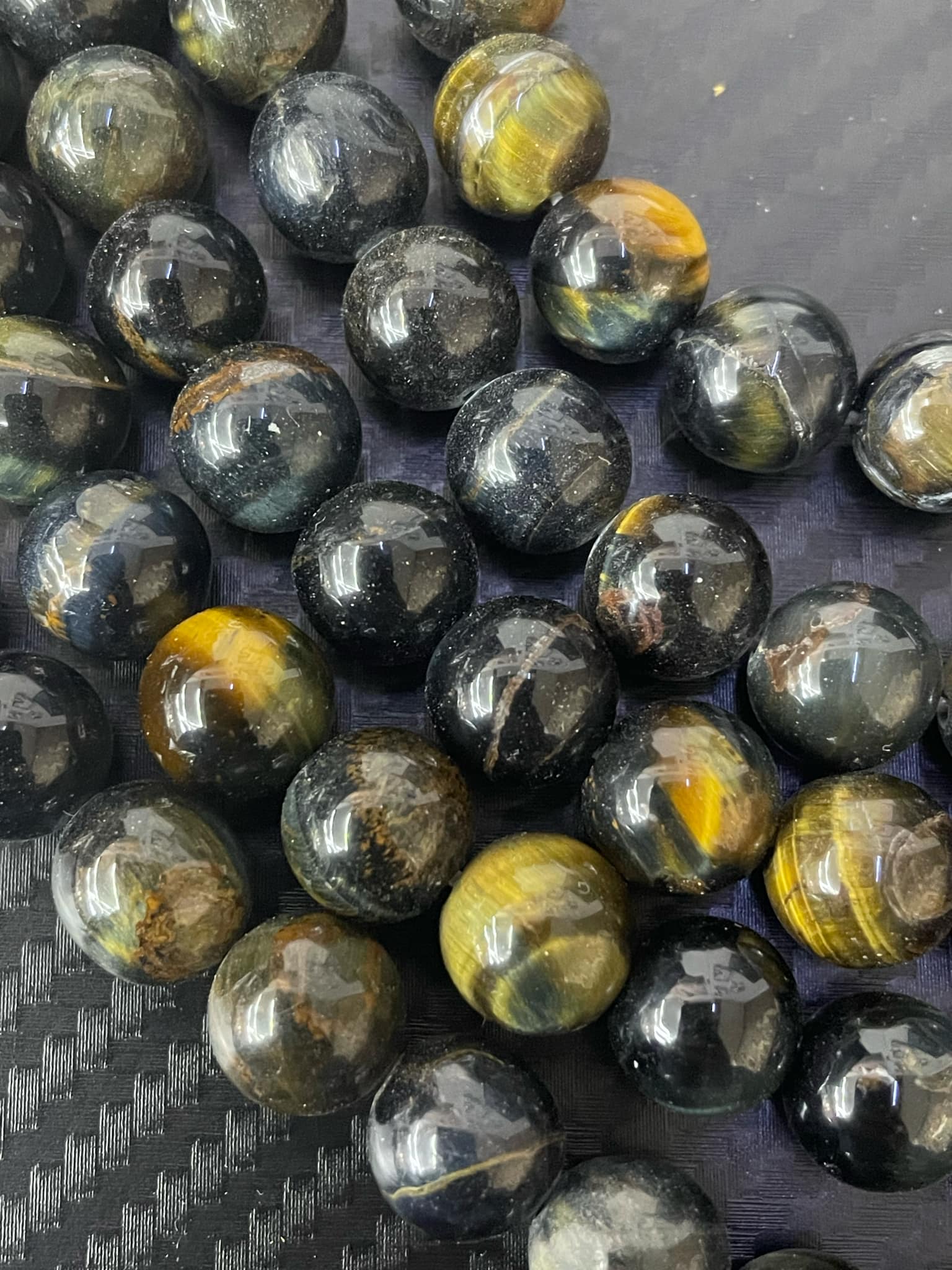 Boule d'œil de tigre 4 mm, test NAMIBIE