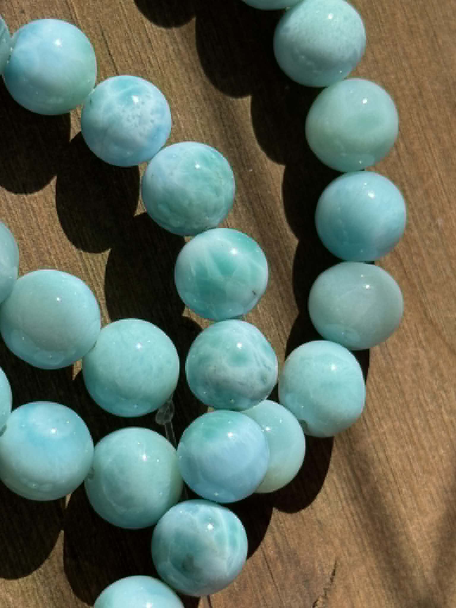 Set de 2 brins de Larimar 8 mm, vendus ensemble