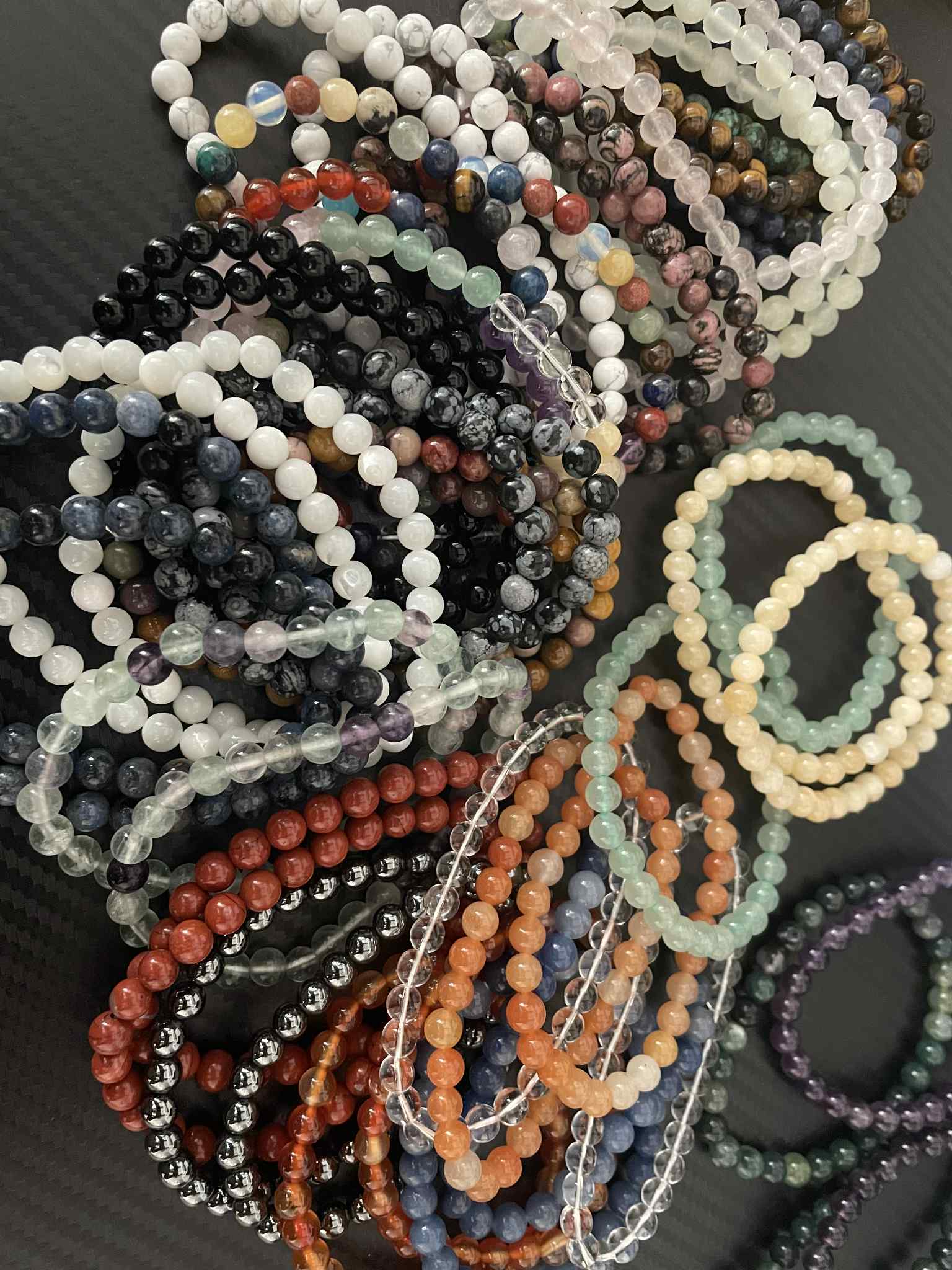 50 Armbänder 6mm Kugeln SET