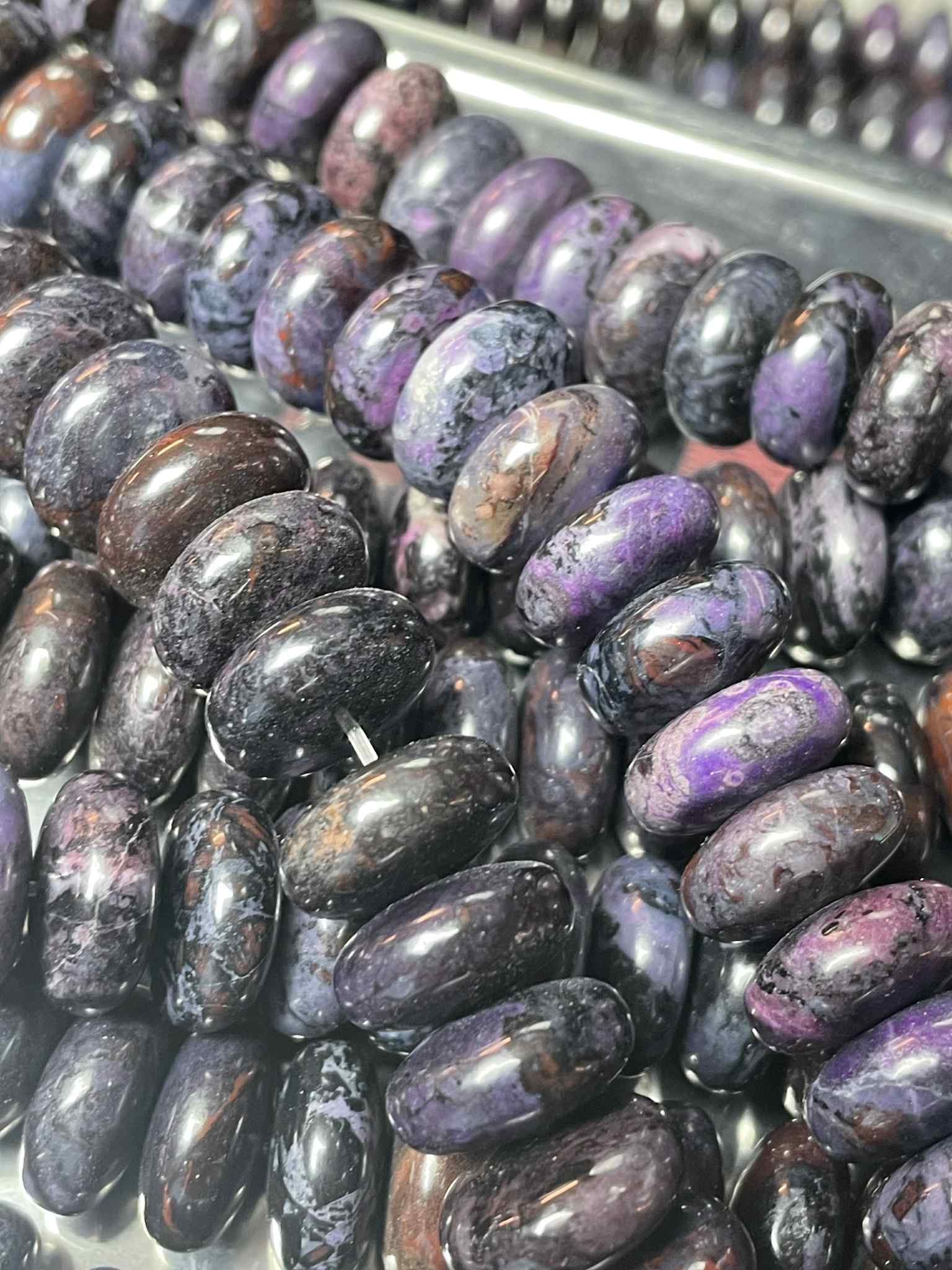 Sugilith Rondelle 12mm Strang