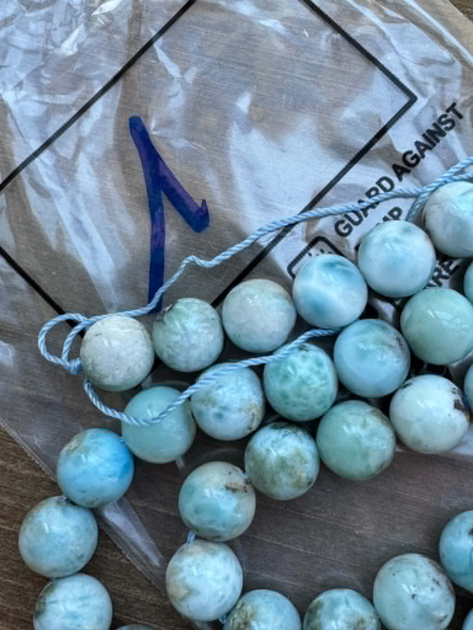 Larimar ca. 8mm Kugelstrang