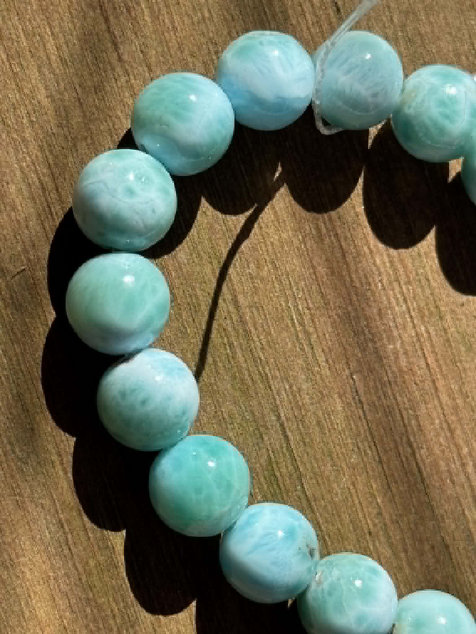 Set de 2 brins de Larimar 8 mm, vendus ensemble