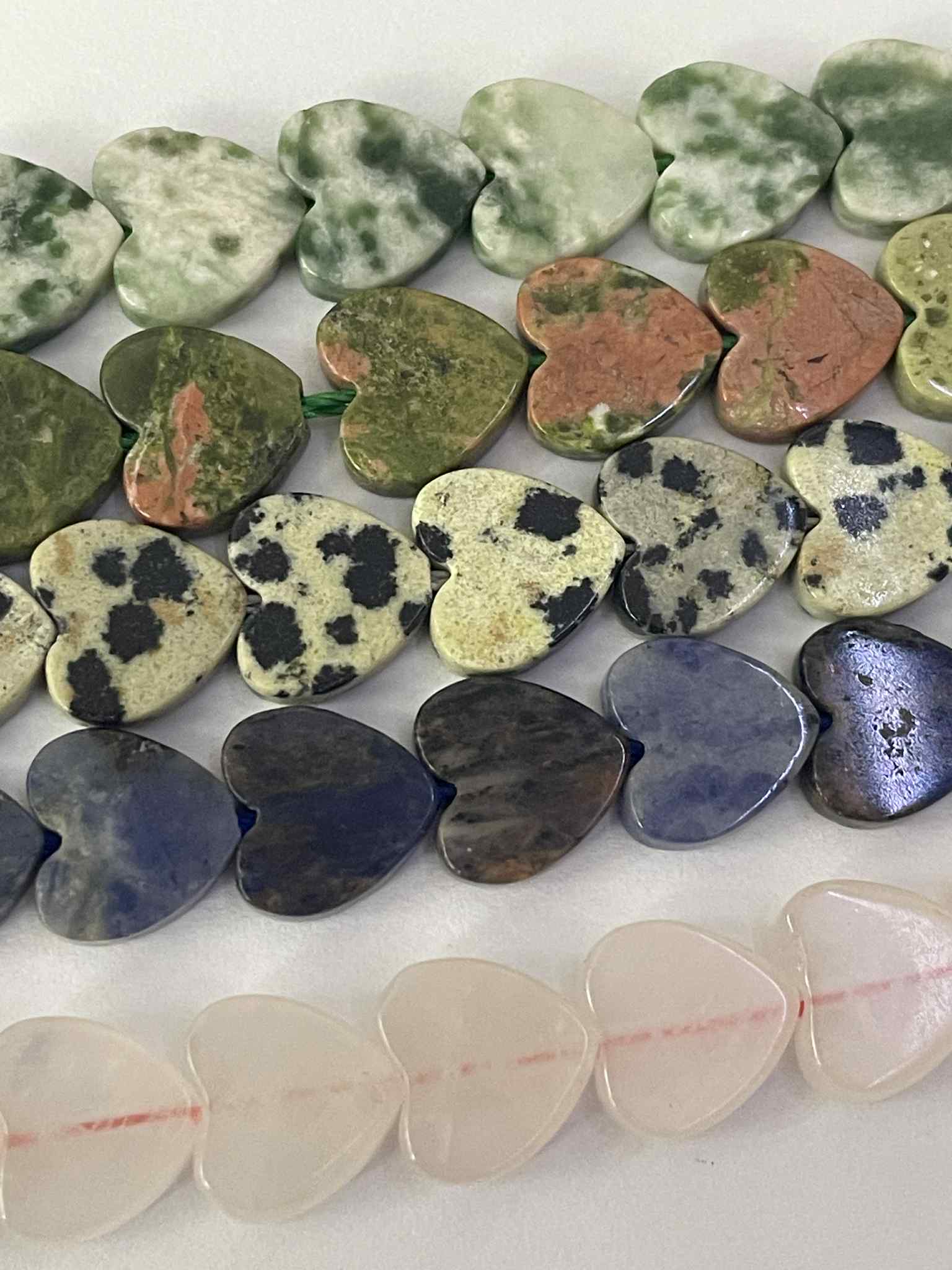 Strangset Herzen ca. 8mm 5 Stränge gemischt Set 15