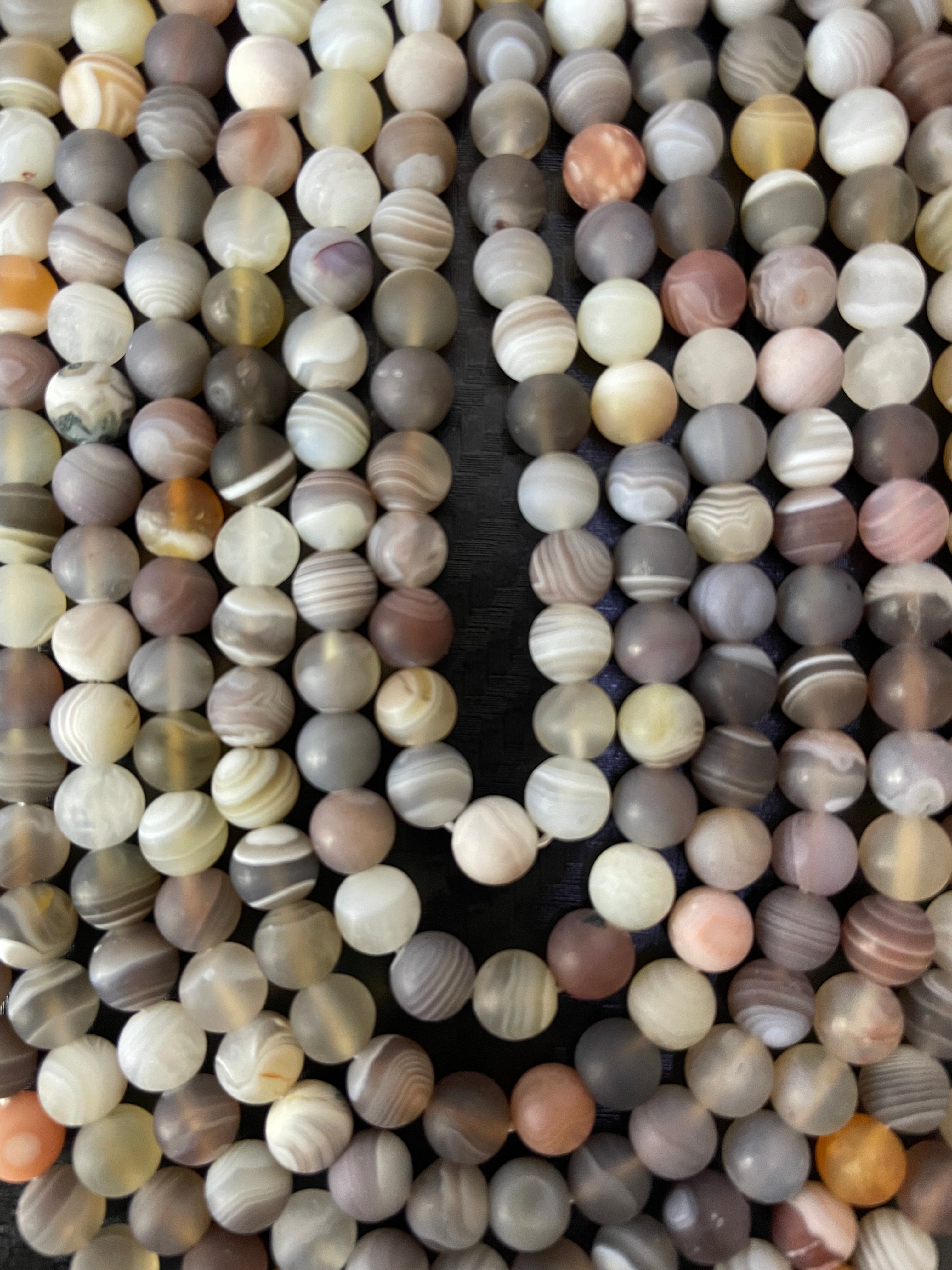 Boules d'agate mate 8 mm Botswana