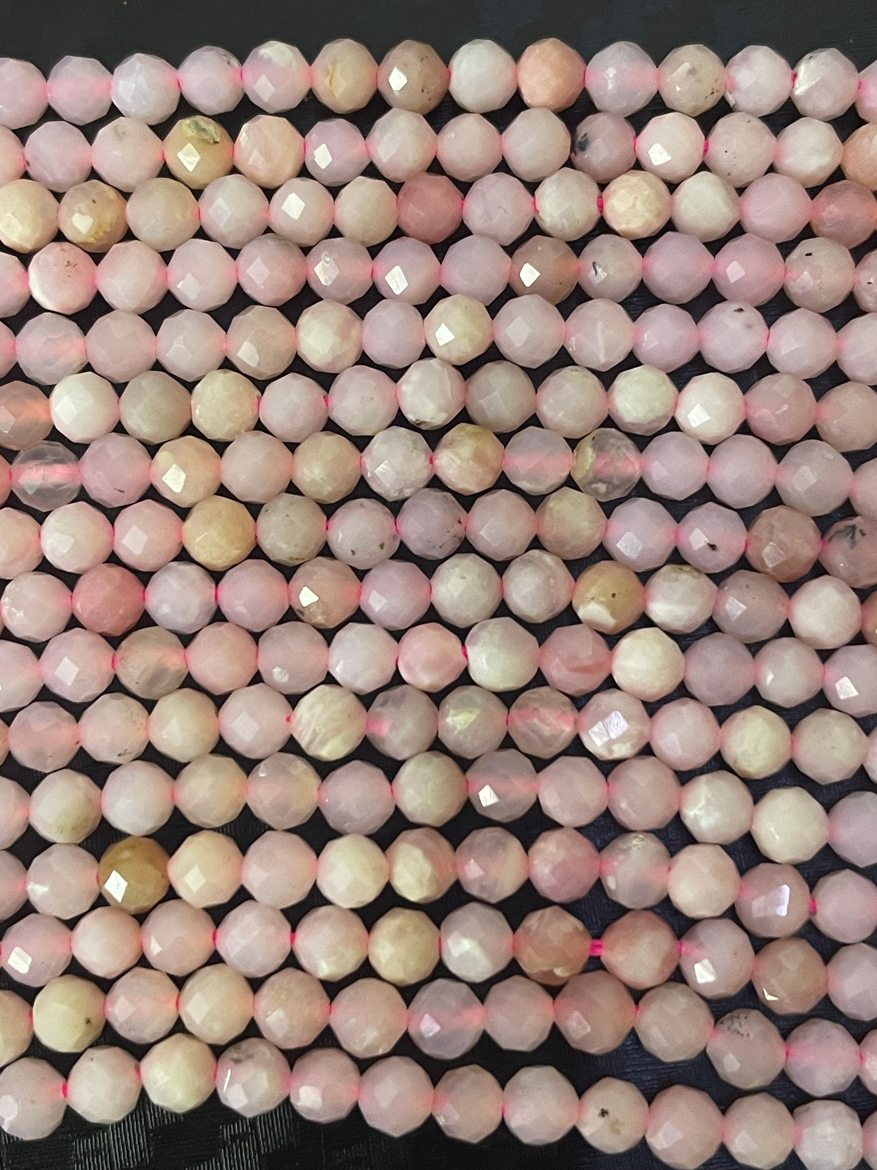 Andenopal rosa ca. 4mm facettiert Kugelstrang