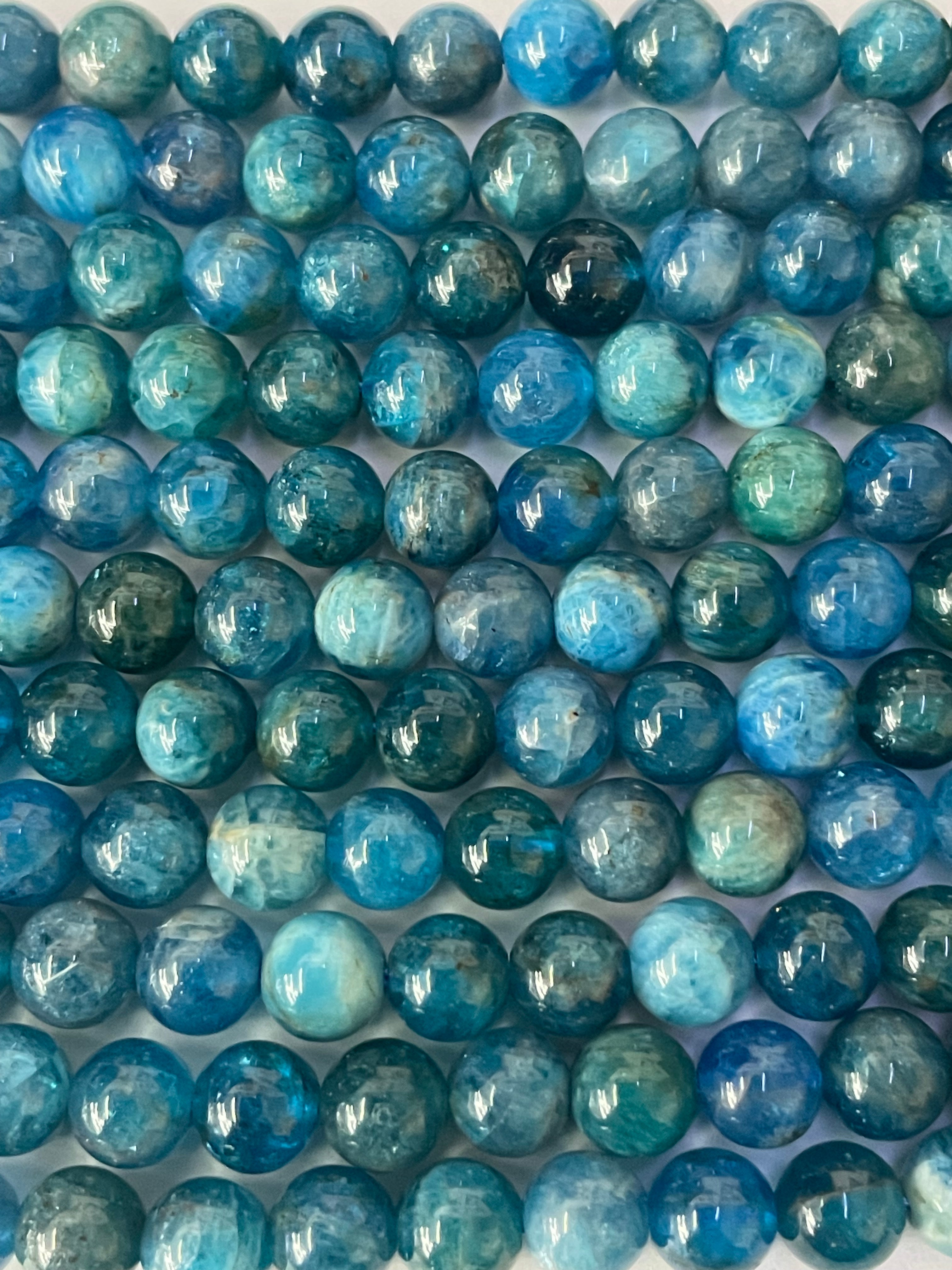 Apatit 6mm Kugelstrang blau