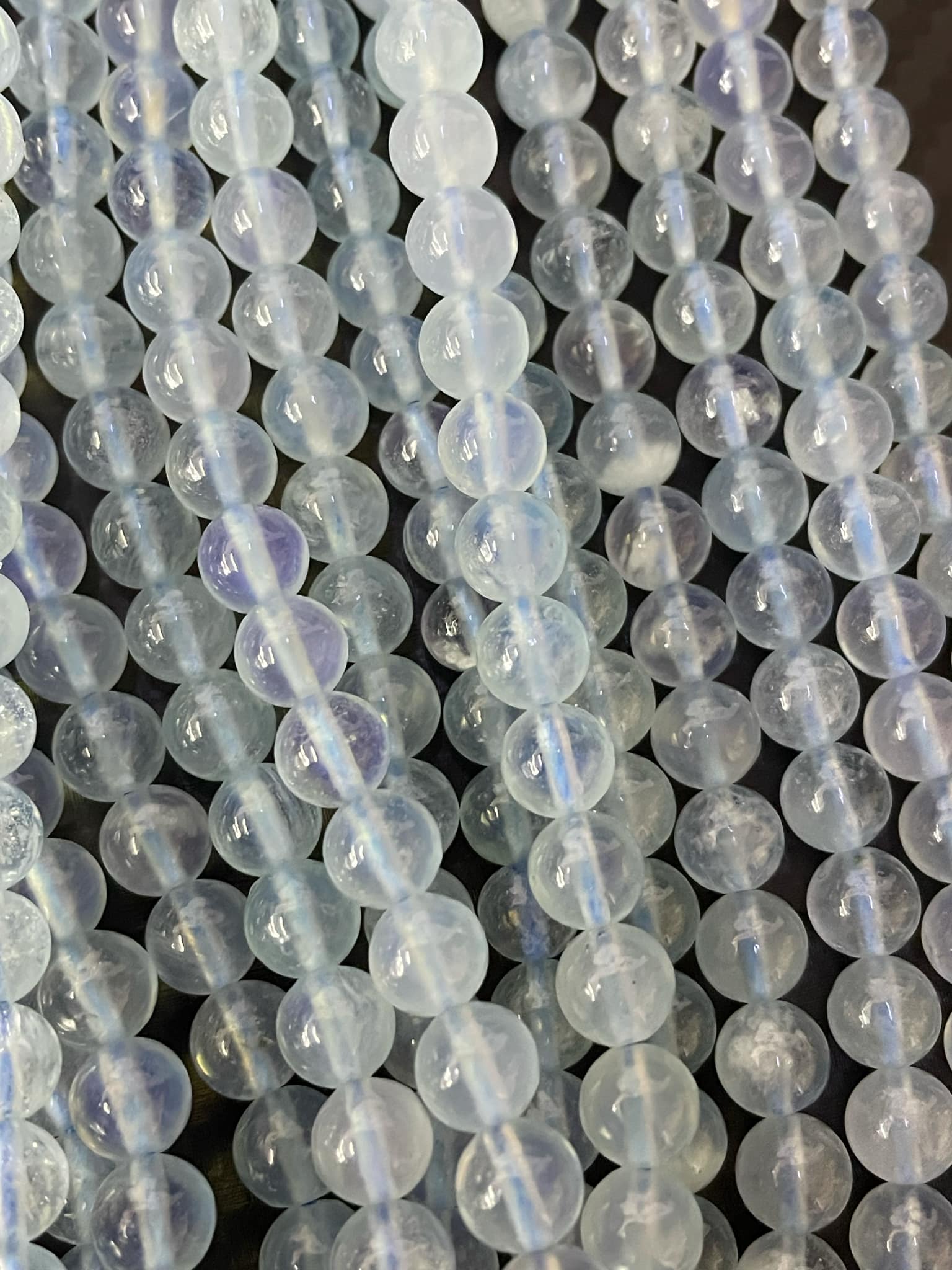 Fil de perles d'aigue-marine 6 mm transparent