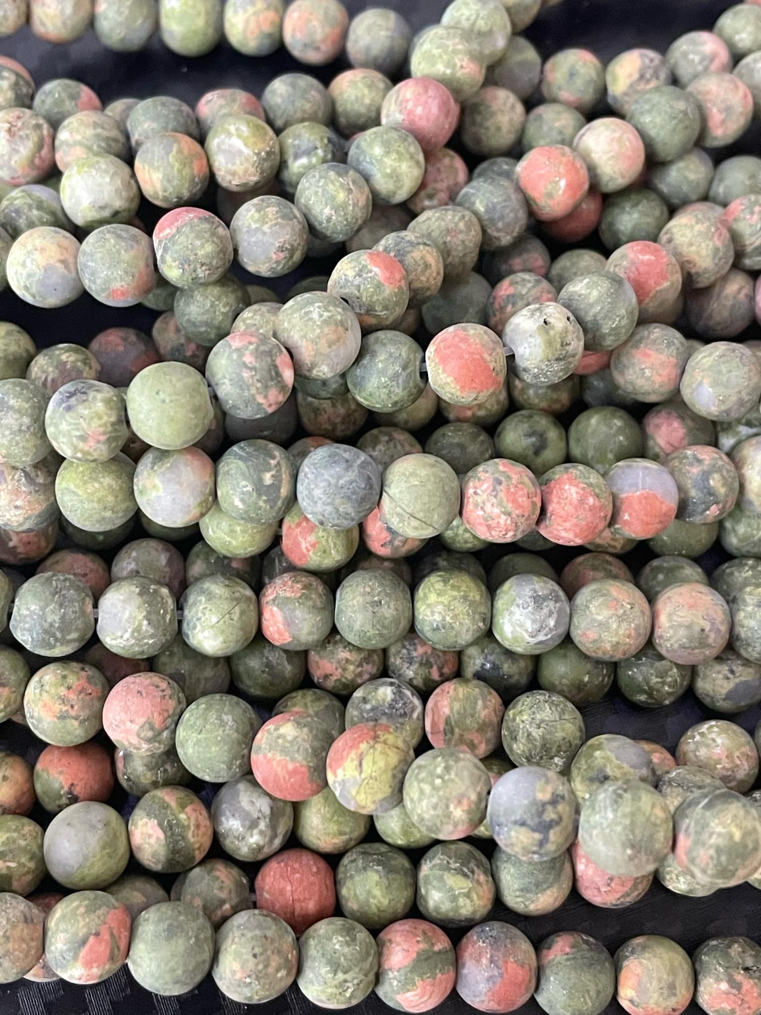 Épidote - Unakite 10 mm mat
