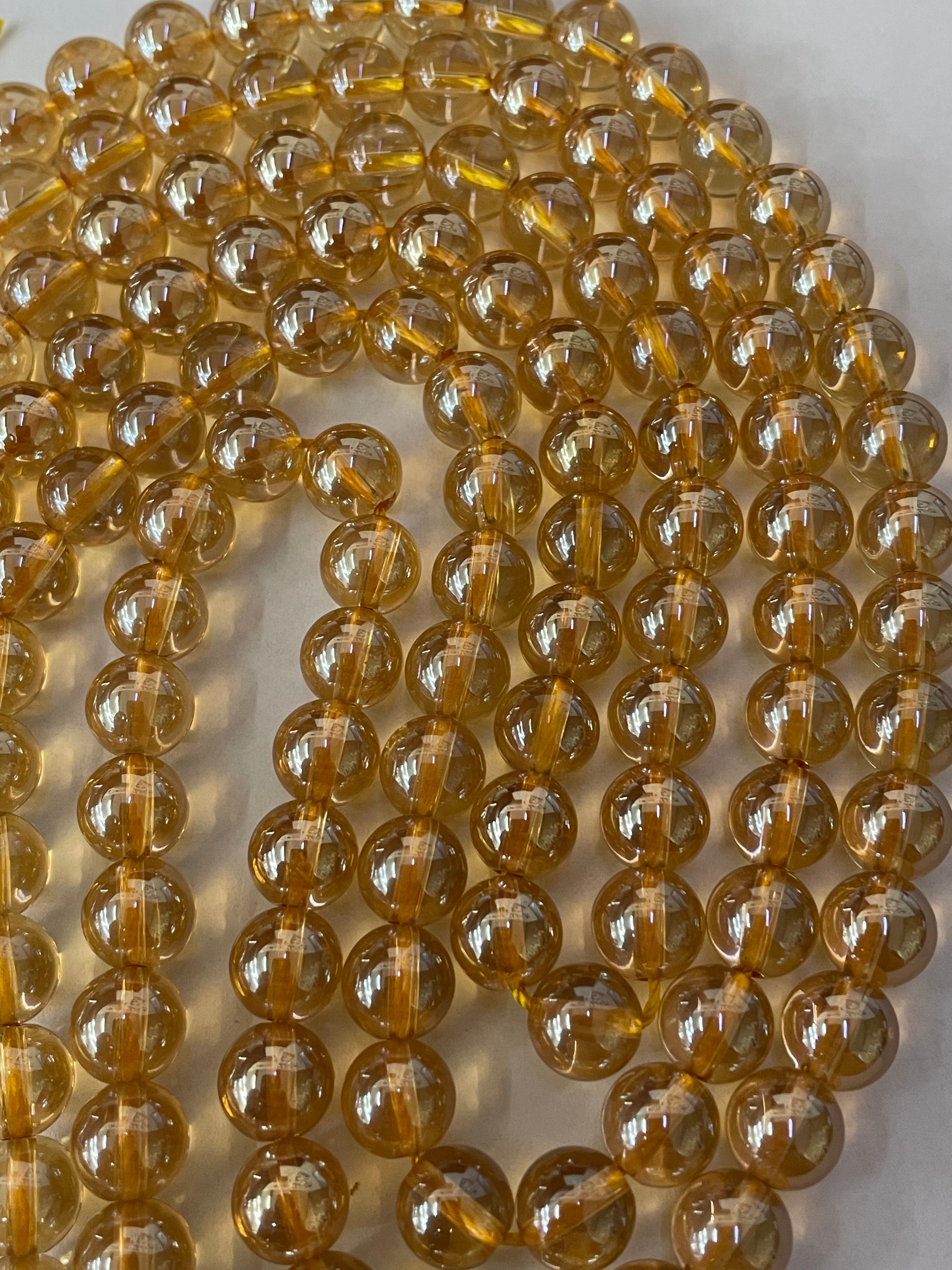 Fil de perles Golden Aqua Aura 8 mm