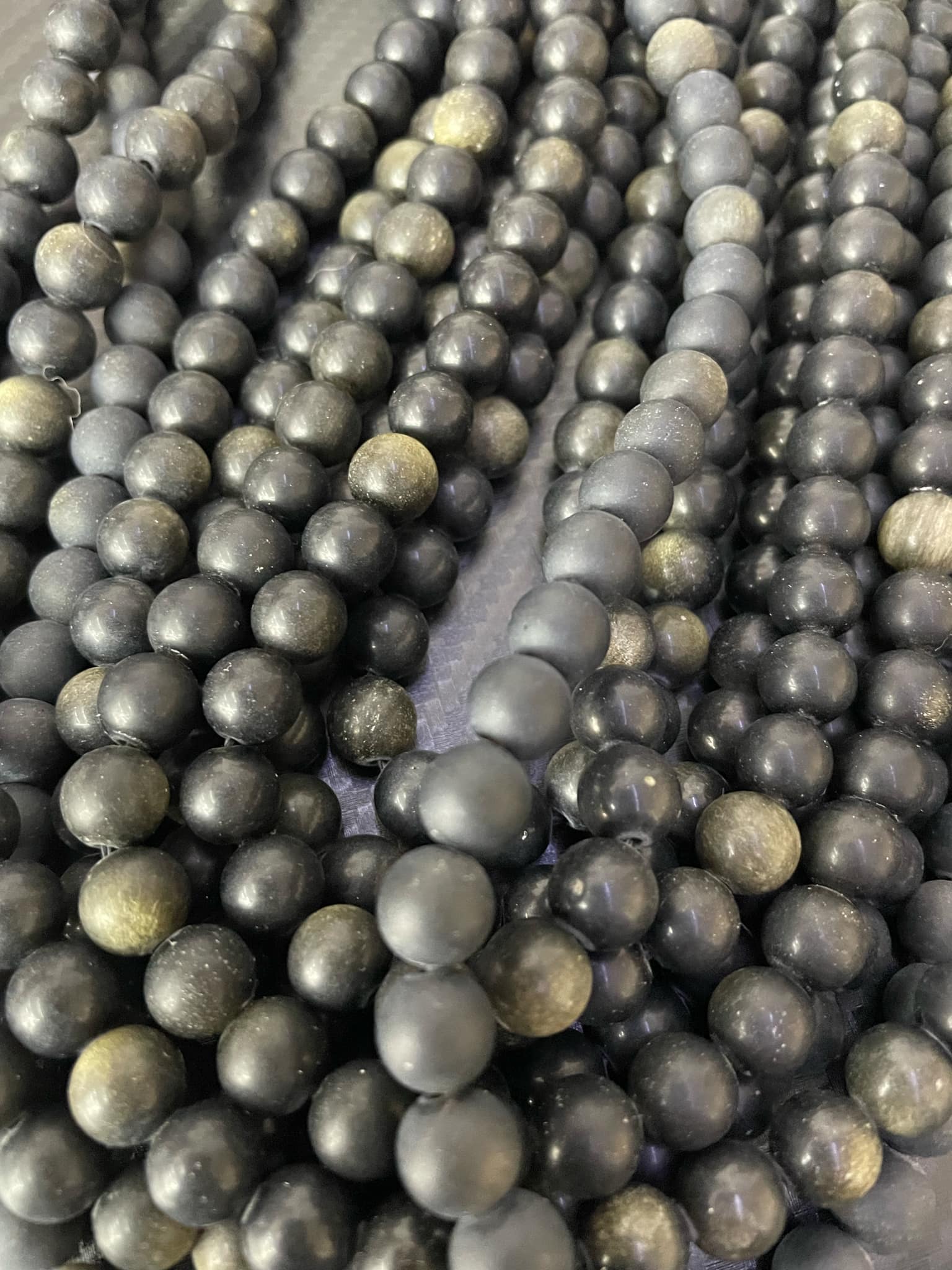 Boules d'obsidienne dorée 4 mm MAT
