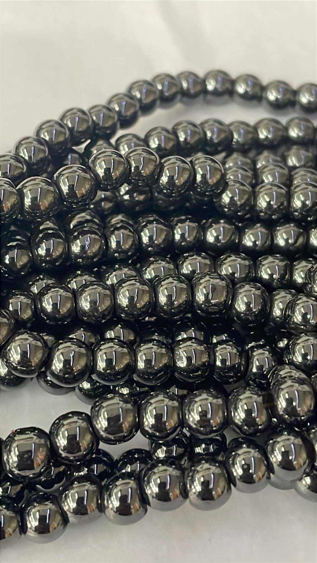 Hämatit Kugelstrang ca. 4mm