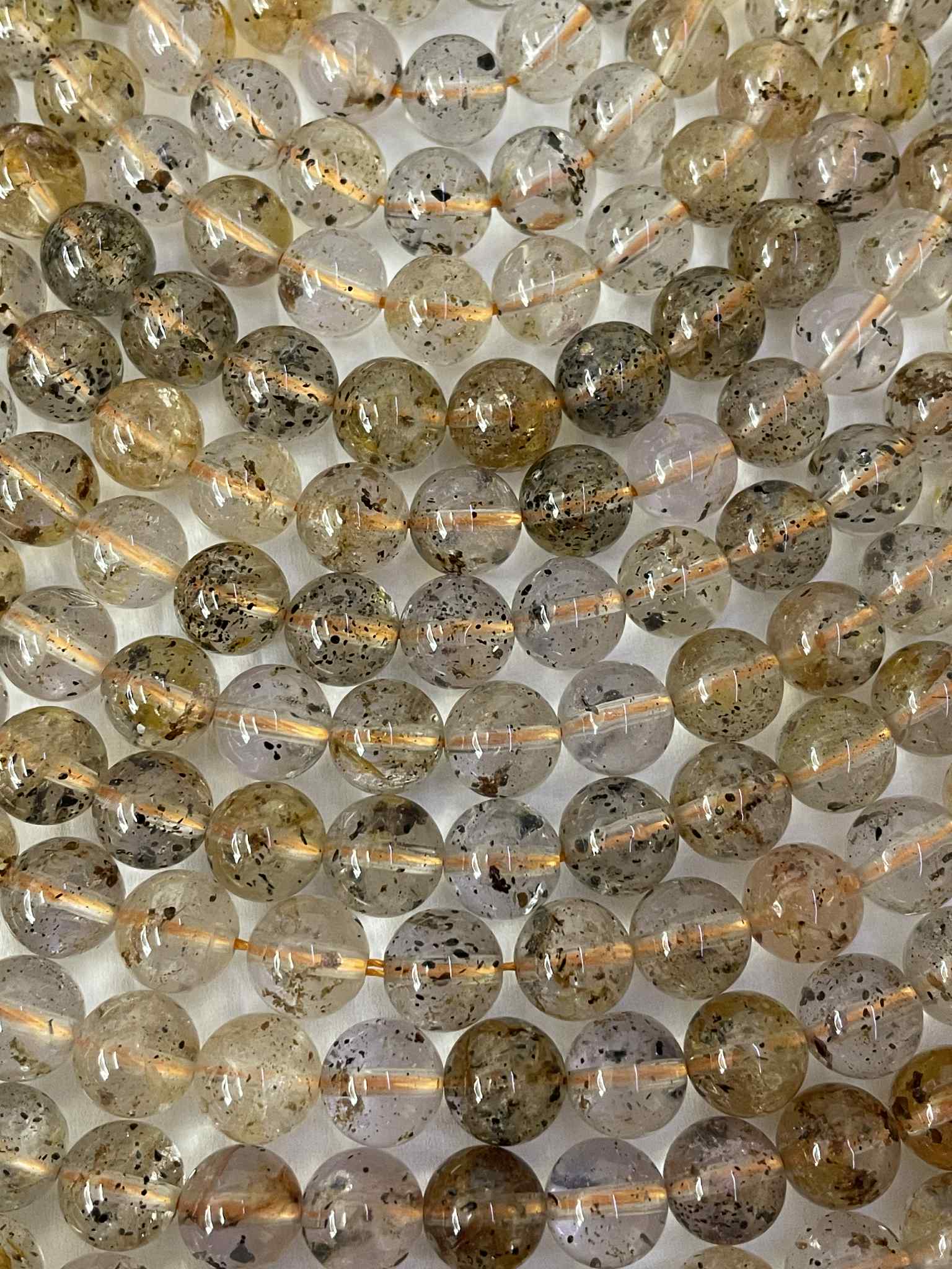 Himalaya Herkimer / Golden Healer Kugeln 6 mm