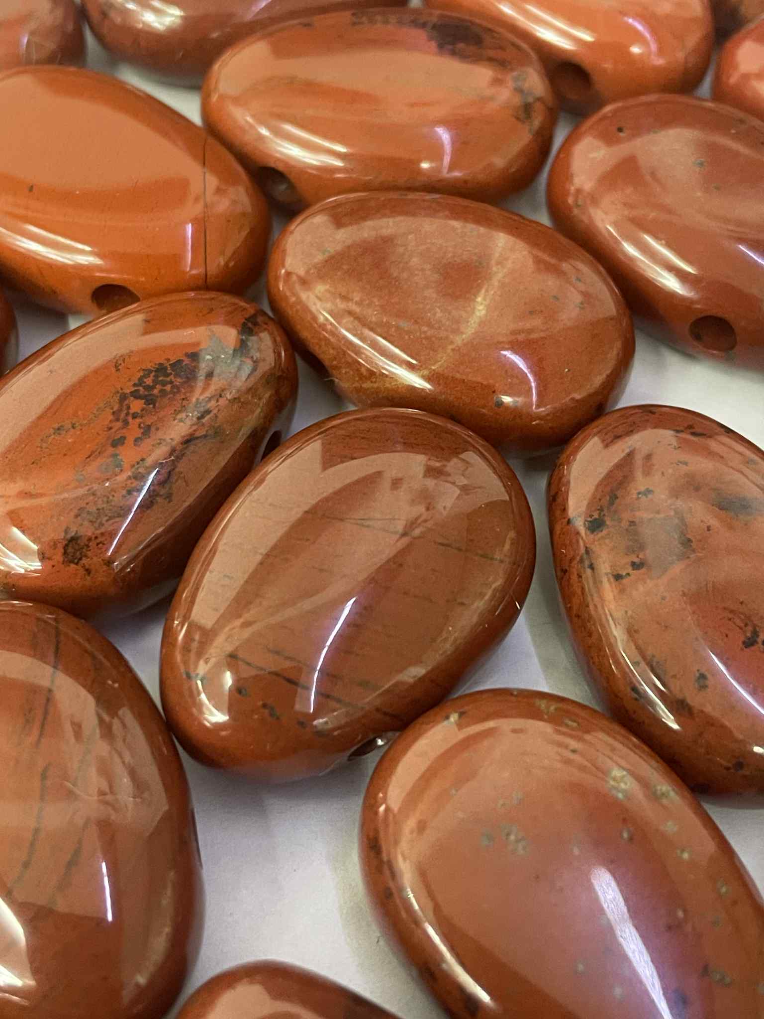 Jaspis Rot Trommelstein gelocht Anhänger