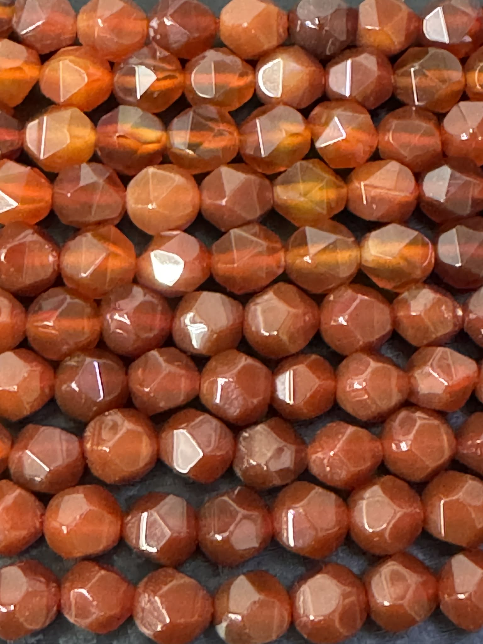 Karneol Diamantschliff ca. 8mm