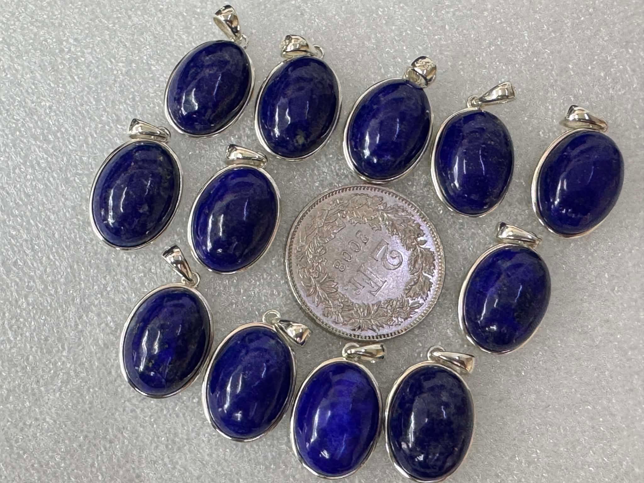Pendentif en lapis-lazuli, argent 925