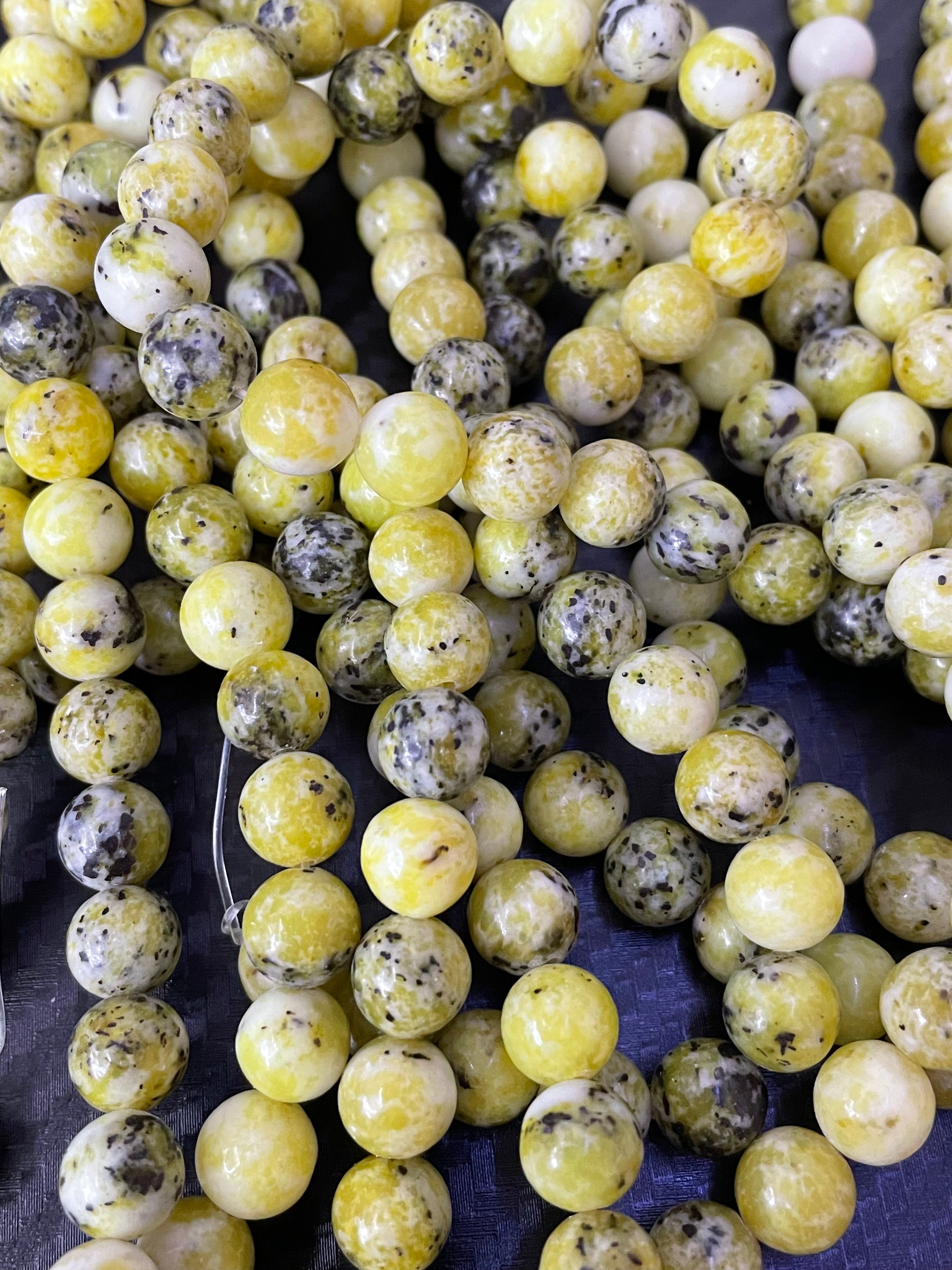 Fil de perles de lézardite de Norvège de 8 mm