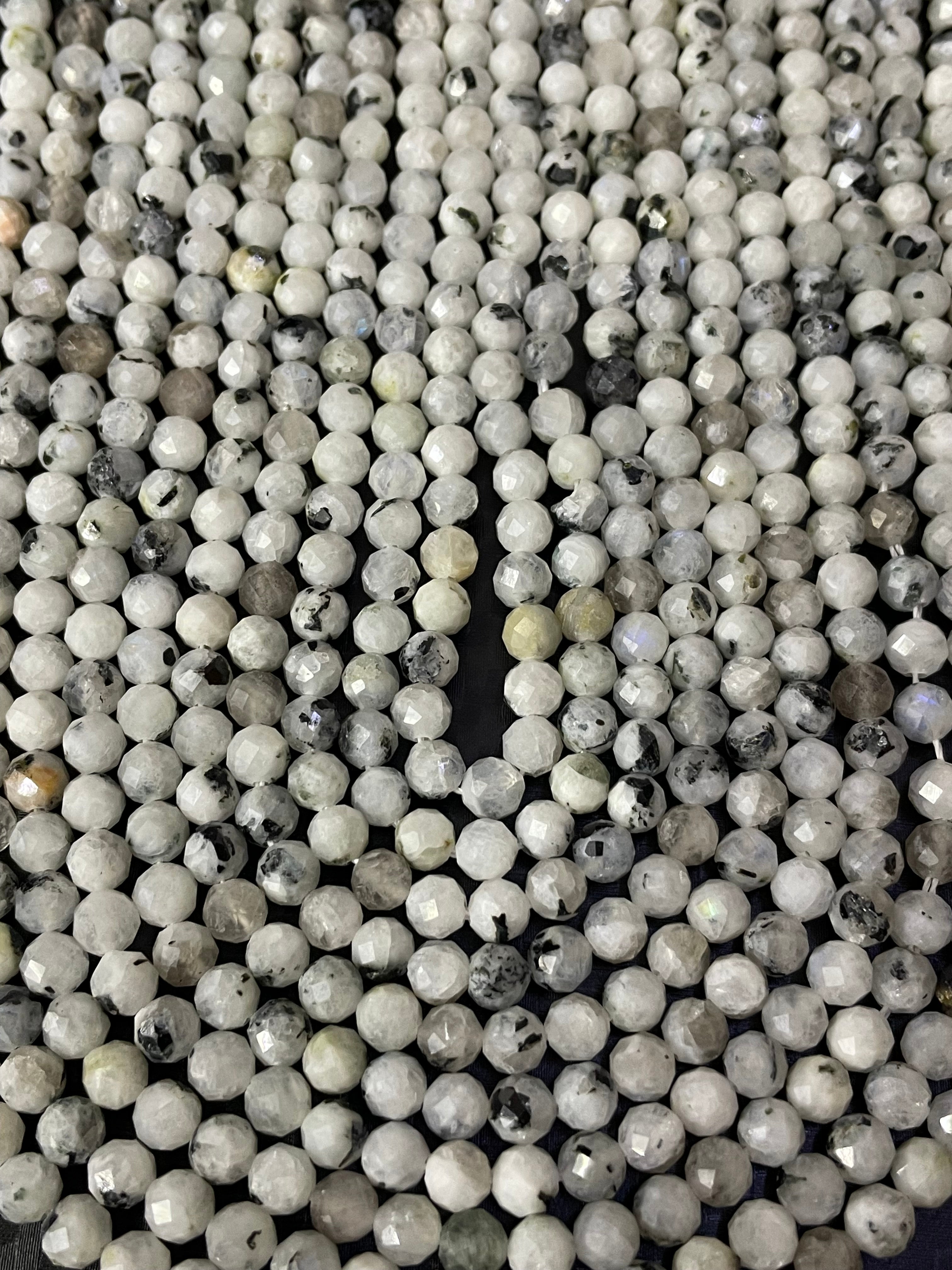 Perles à facettes en pierre de lune de 2 mm -2.5mm