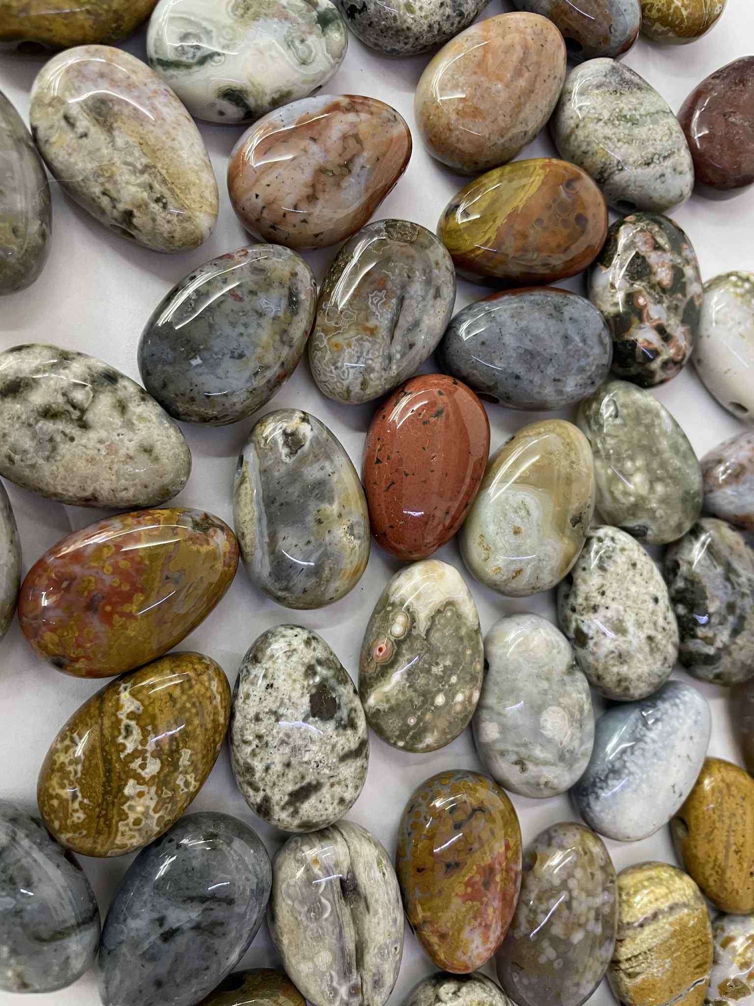 Ozean Achat Trommelstein gelocht Anhänger