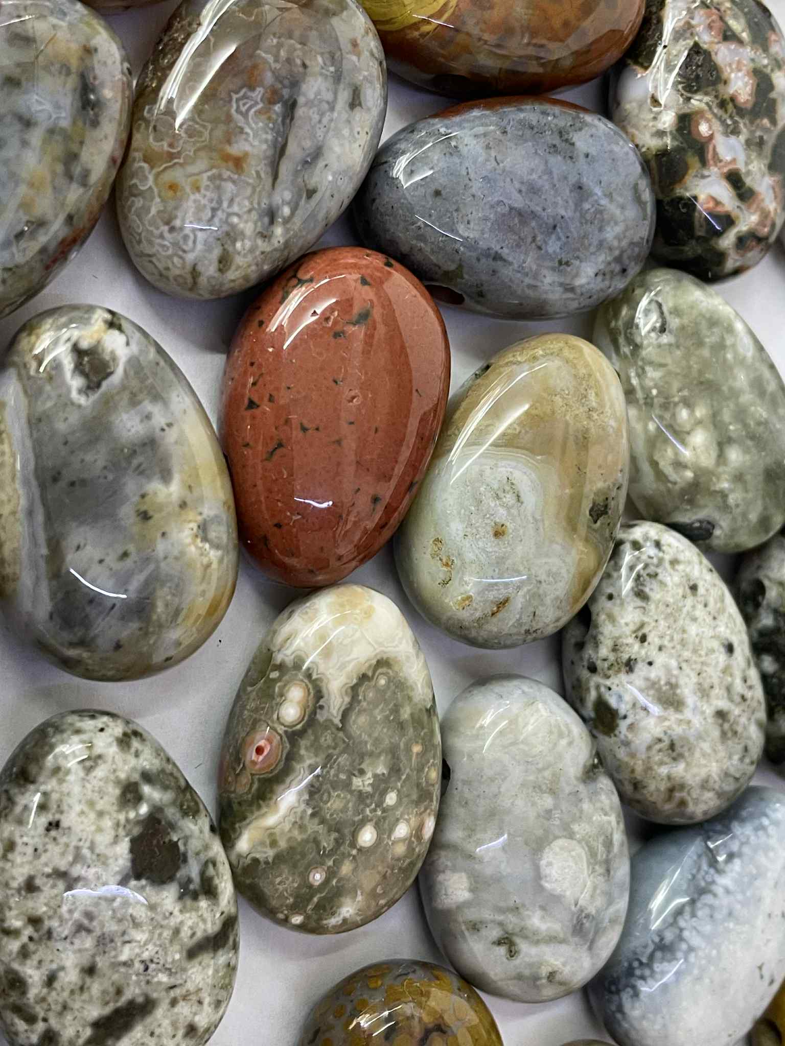 Ozean Achat Trommelstein gelocht Anhänger