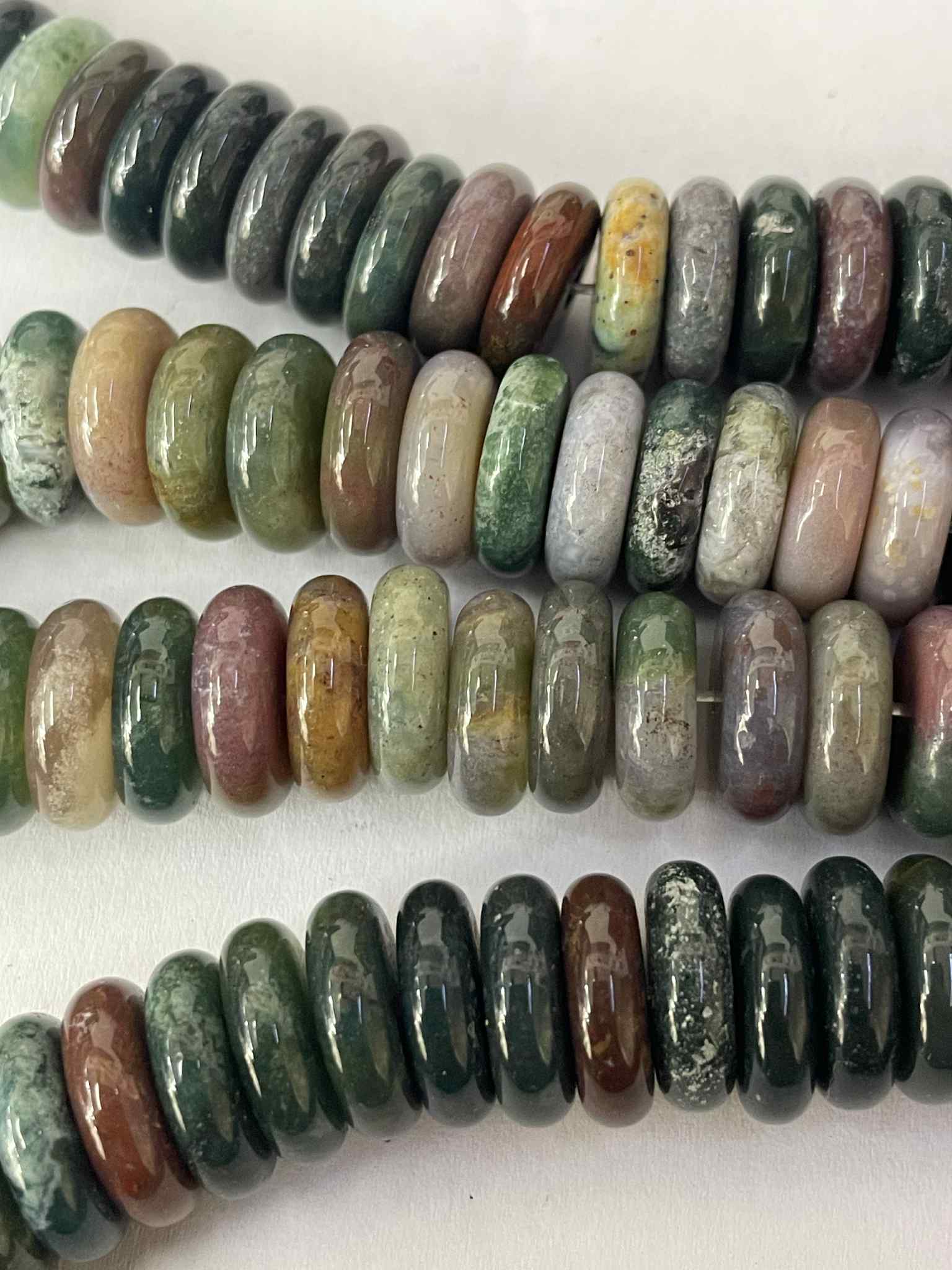 Moosachat Rondellen ca 12mm Testschliff