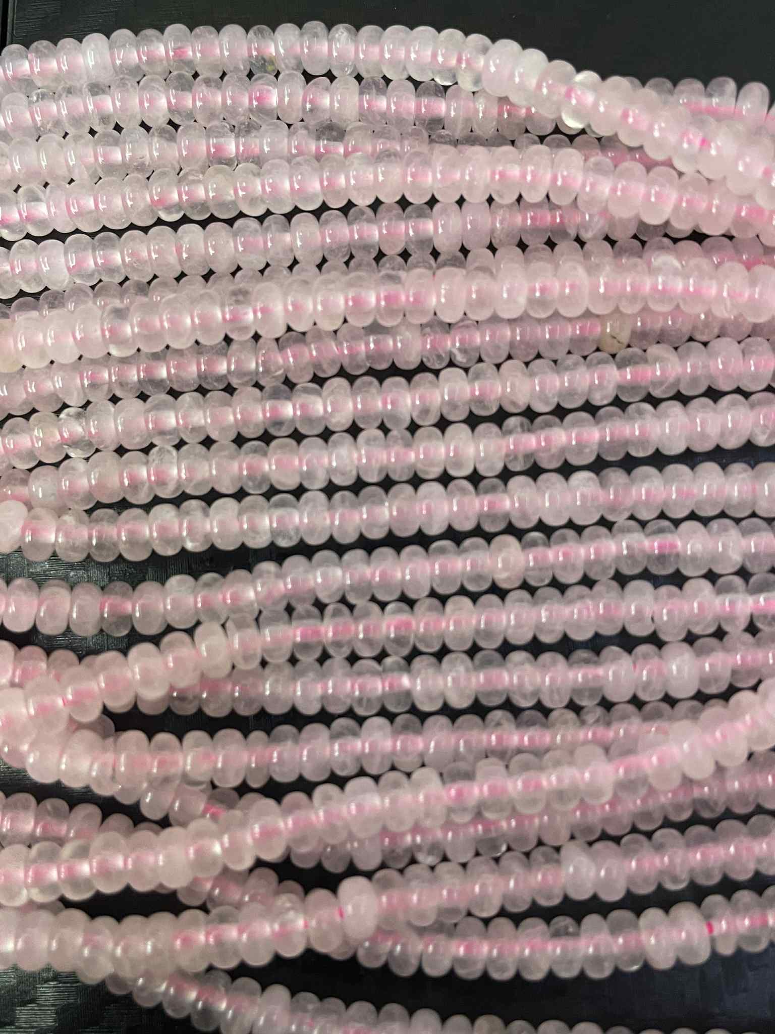 Rosenquarz 4mm Rondellen