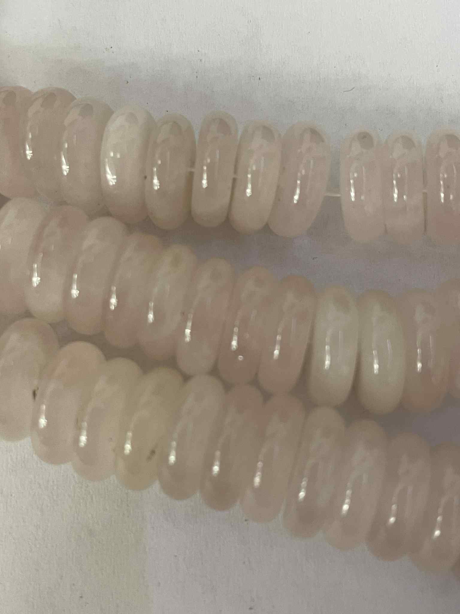 Rosenquarz Rondellen ca 12mm Testschliff