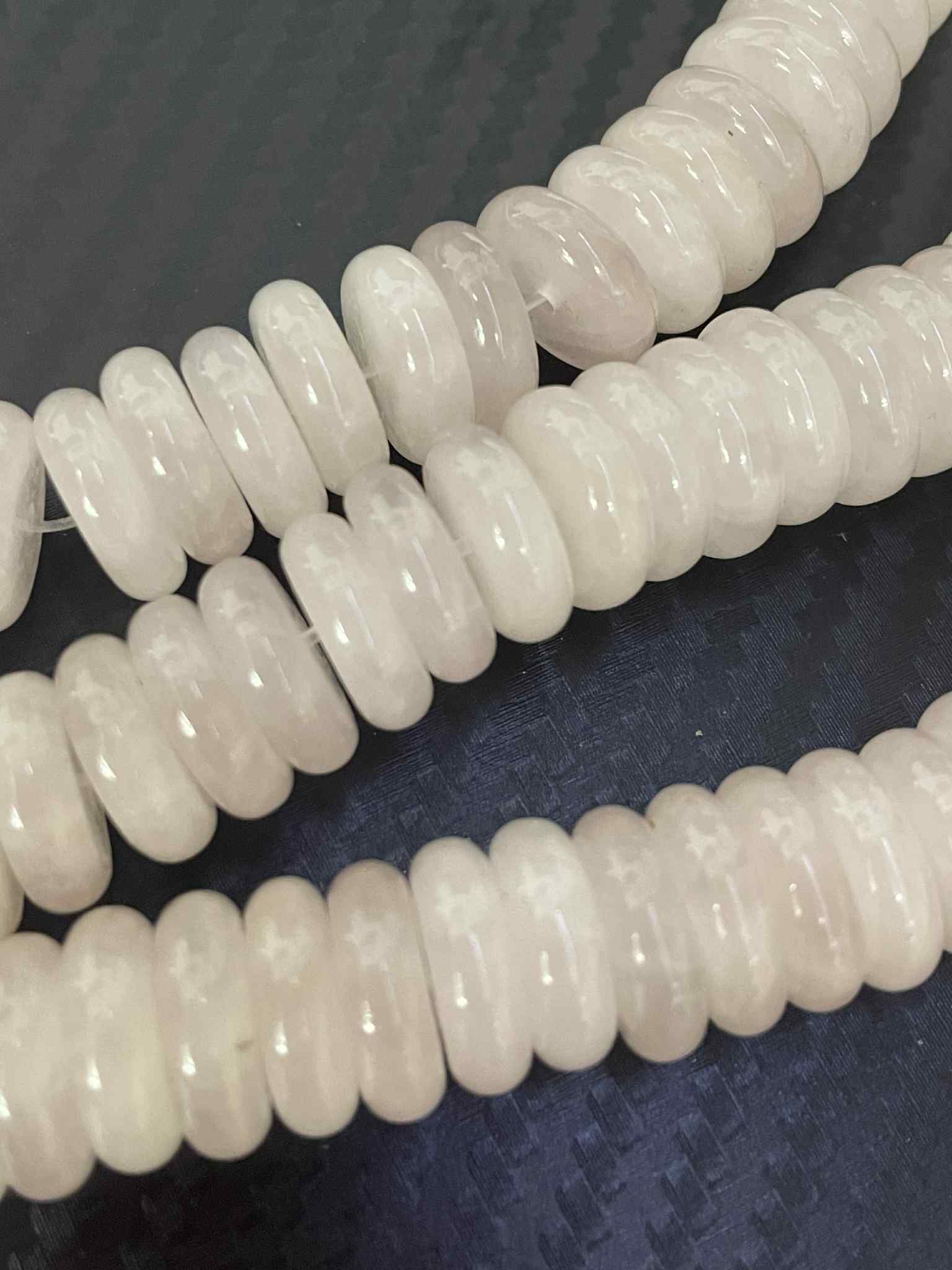 Rosenquarz Rondellen ca 12mm Testschliff