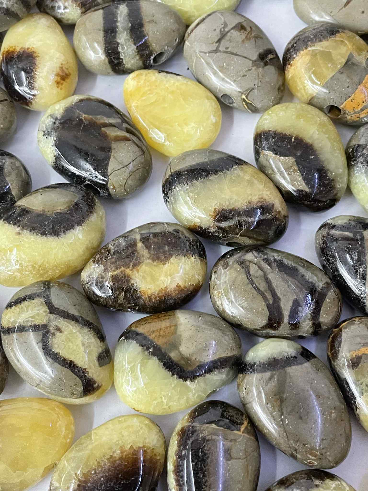 Septaria Trommelstein gelocht