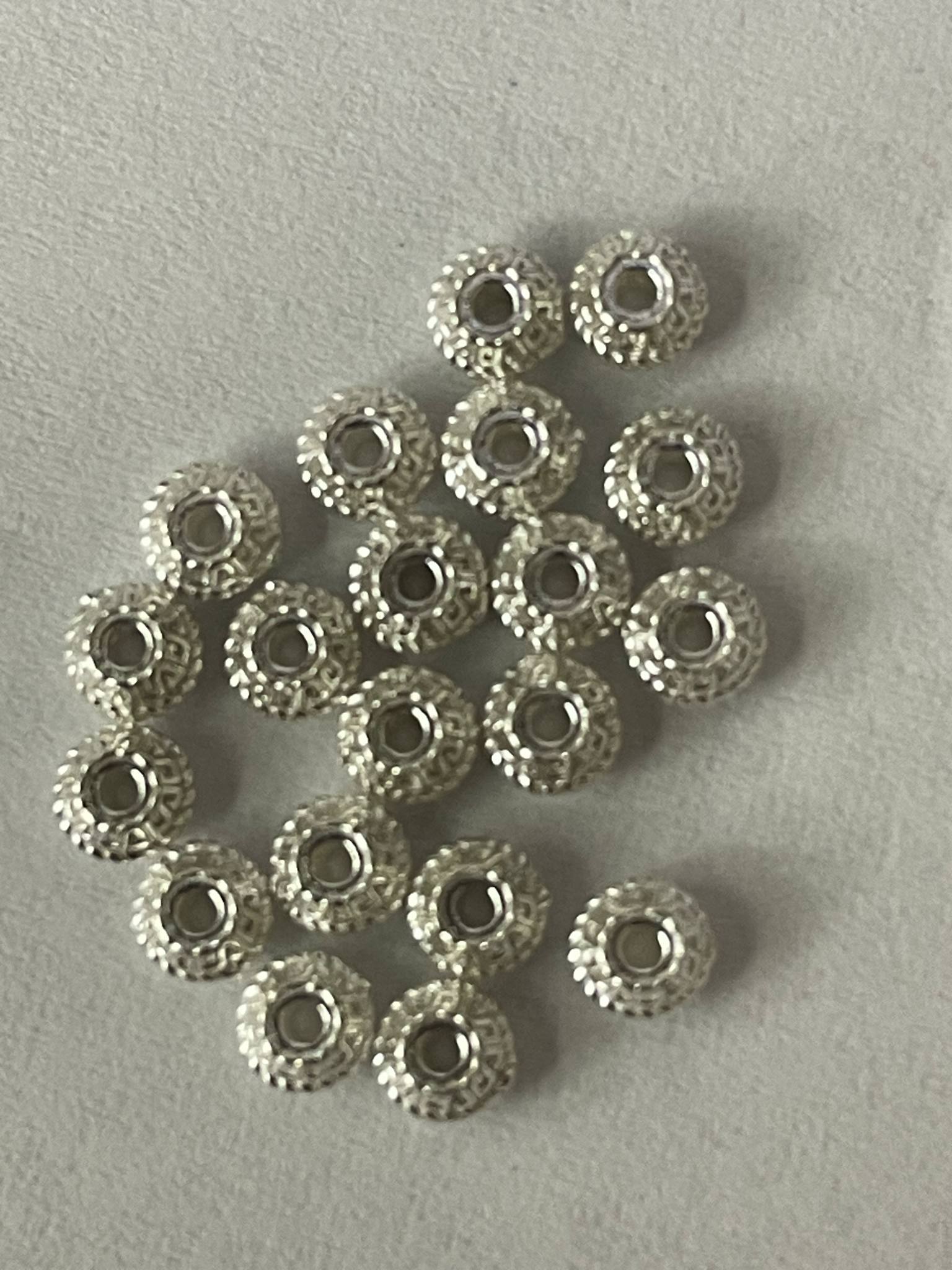 20 rondelles en argent 925 3,5 x 2 mm filigrane