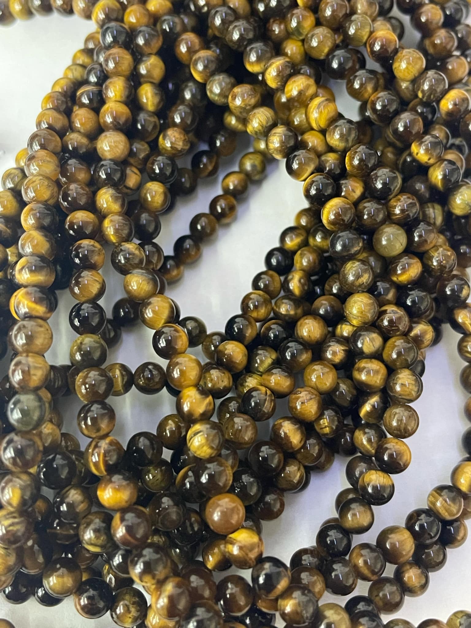 Perles en œil de tigre de 4 mm, Afrique du Sud