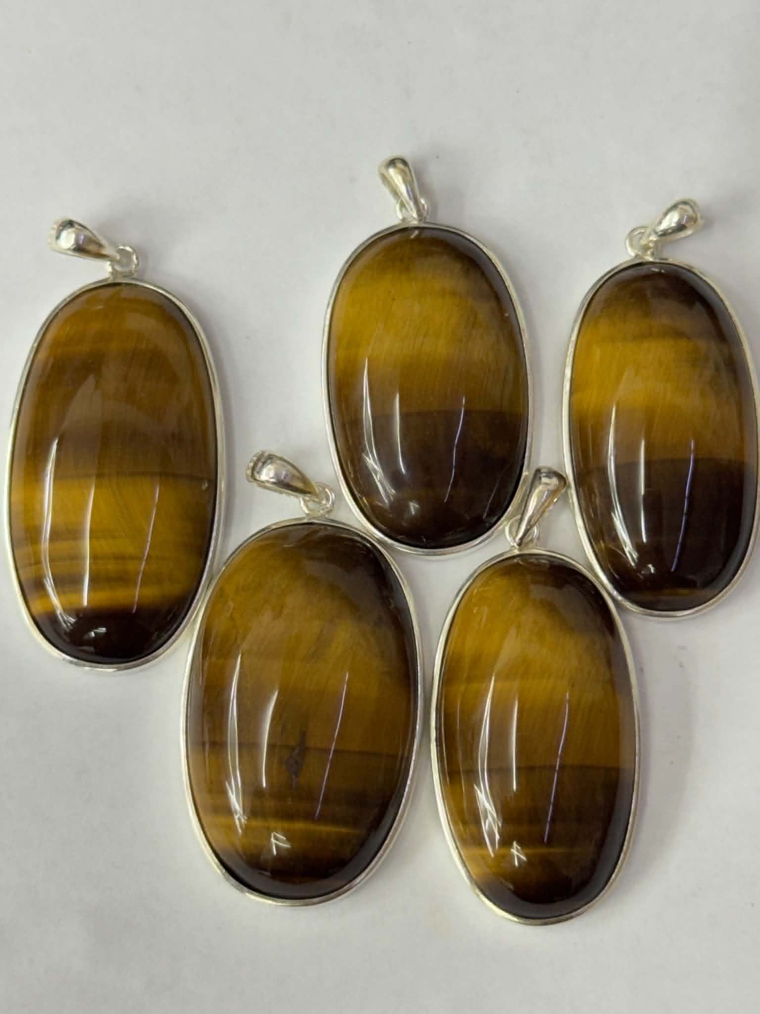 Œil-de-tigre, argent 925, ovale grand format