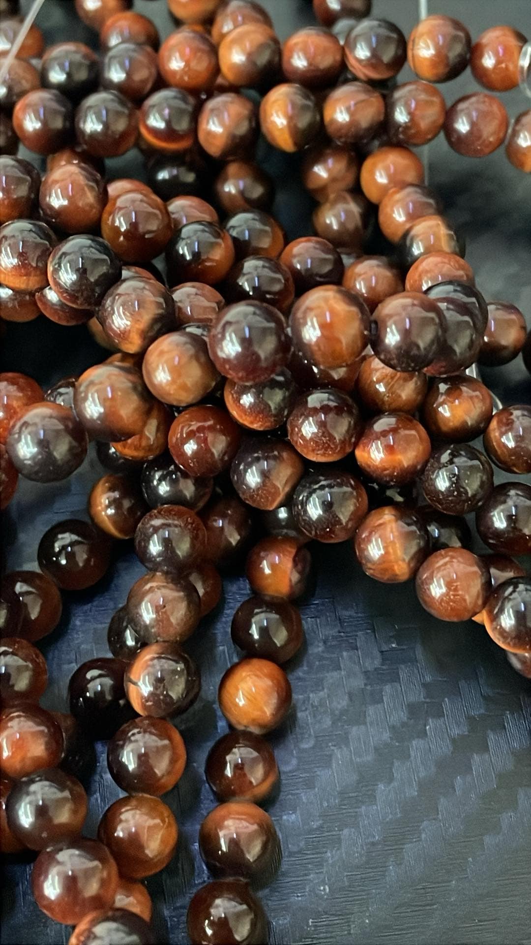 Lot de 10 brins de perles Tiger Iron de 6 mm