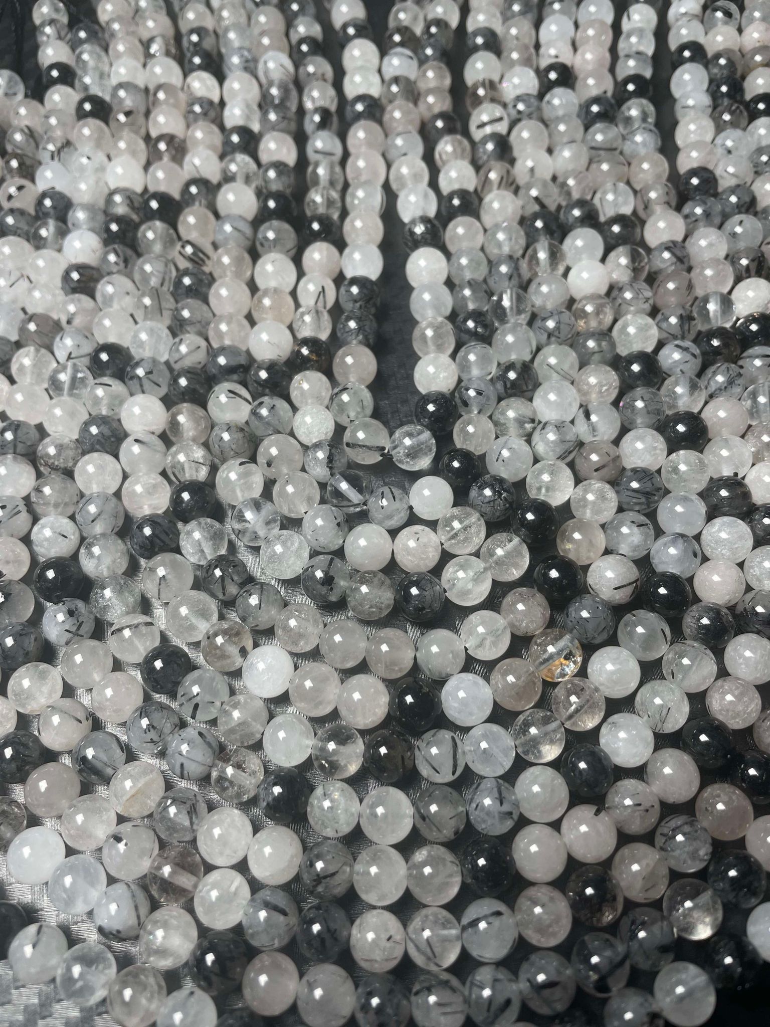 Sphères de quartz tourmaline de 6 mm