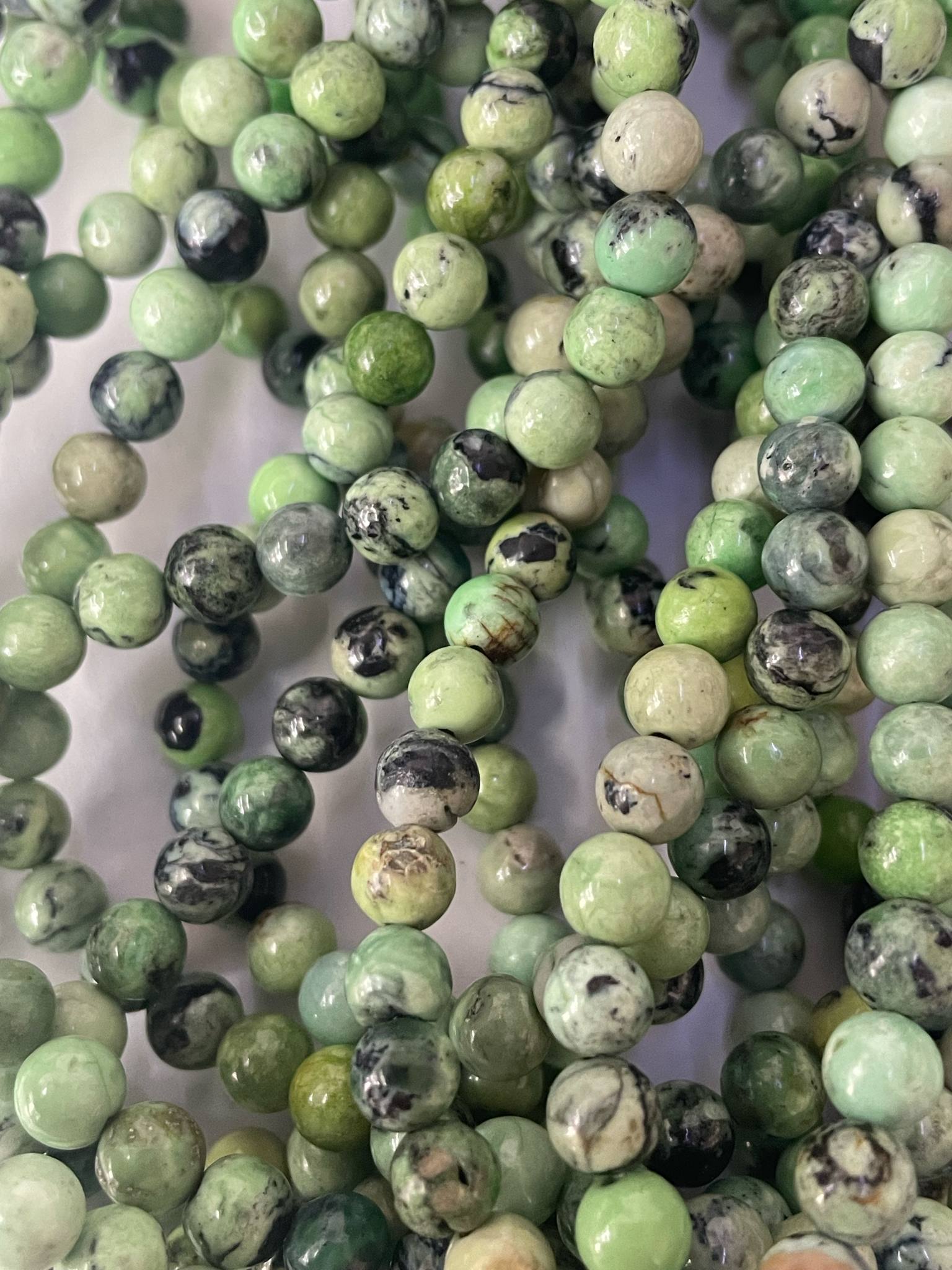 Fil de perles de varsicite de 6 mm