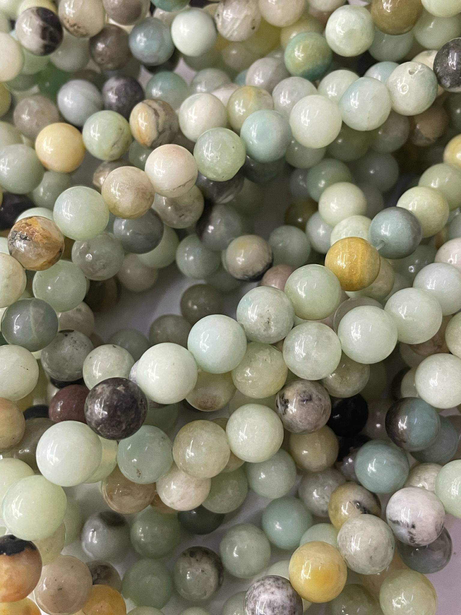 Amazonite 8 mm Pérou fil