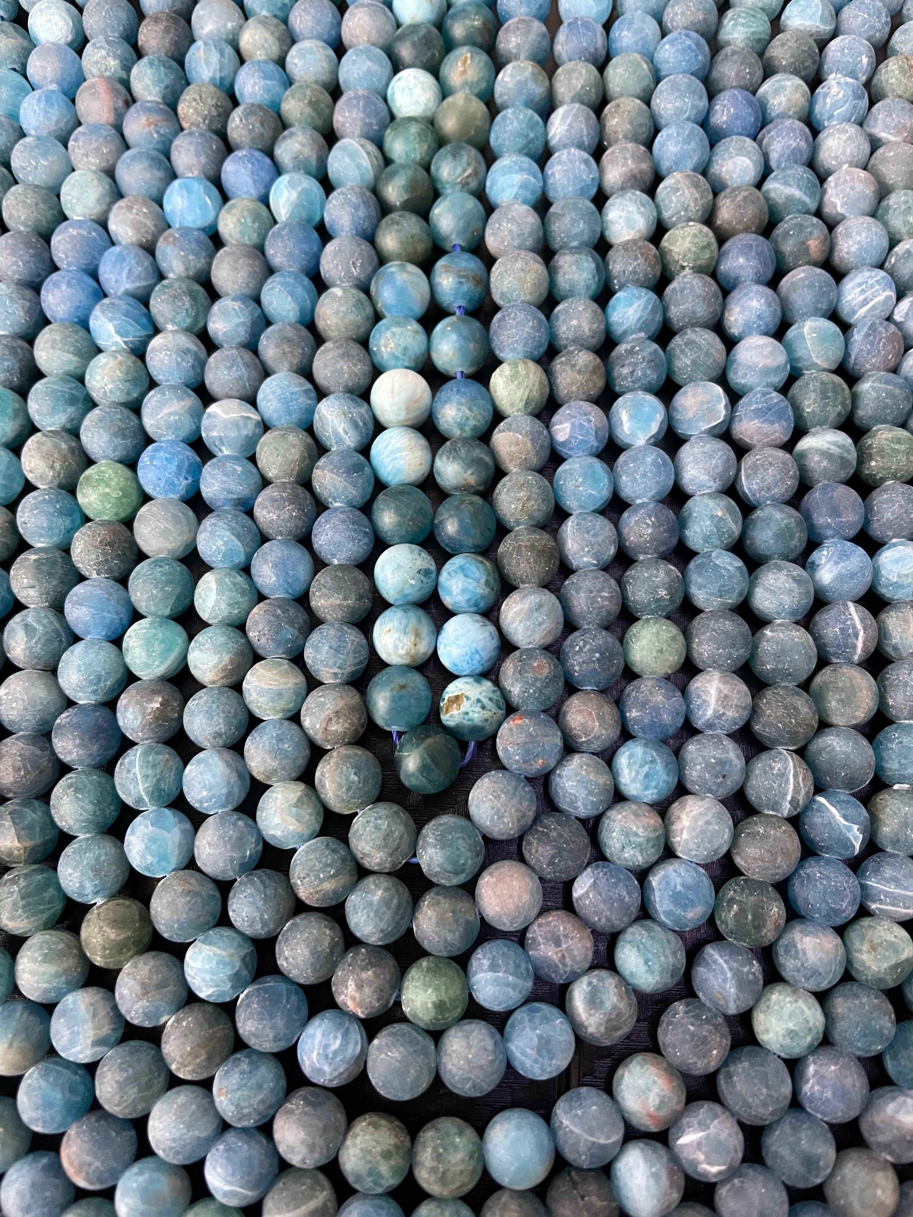 Apatite bleu mat 6 mm