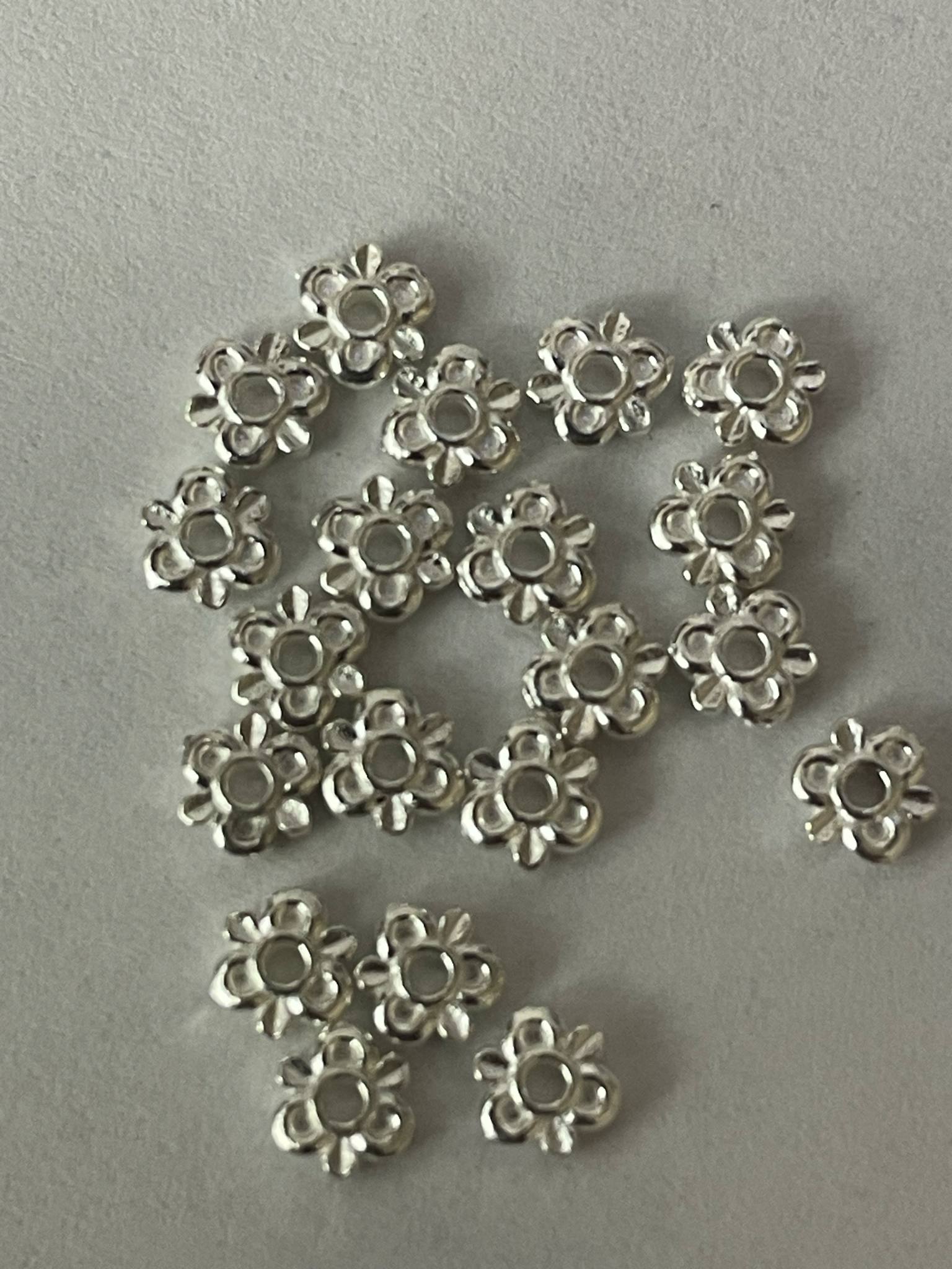 20 pièces fleurs en argent 925 environ 4 mm 6 feuilles ( 3 et 3 )