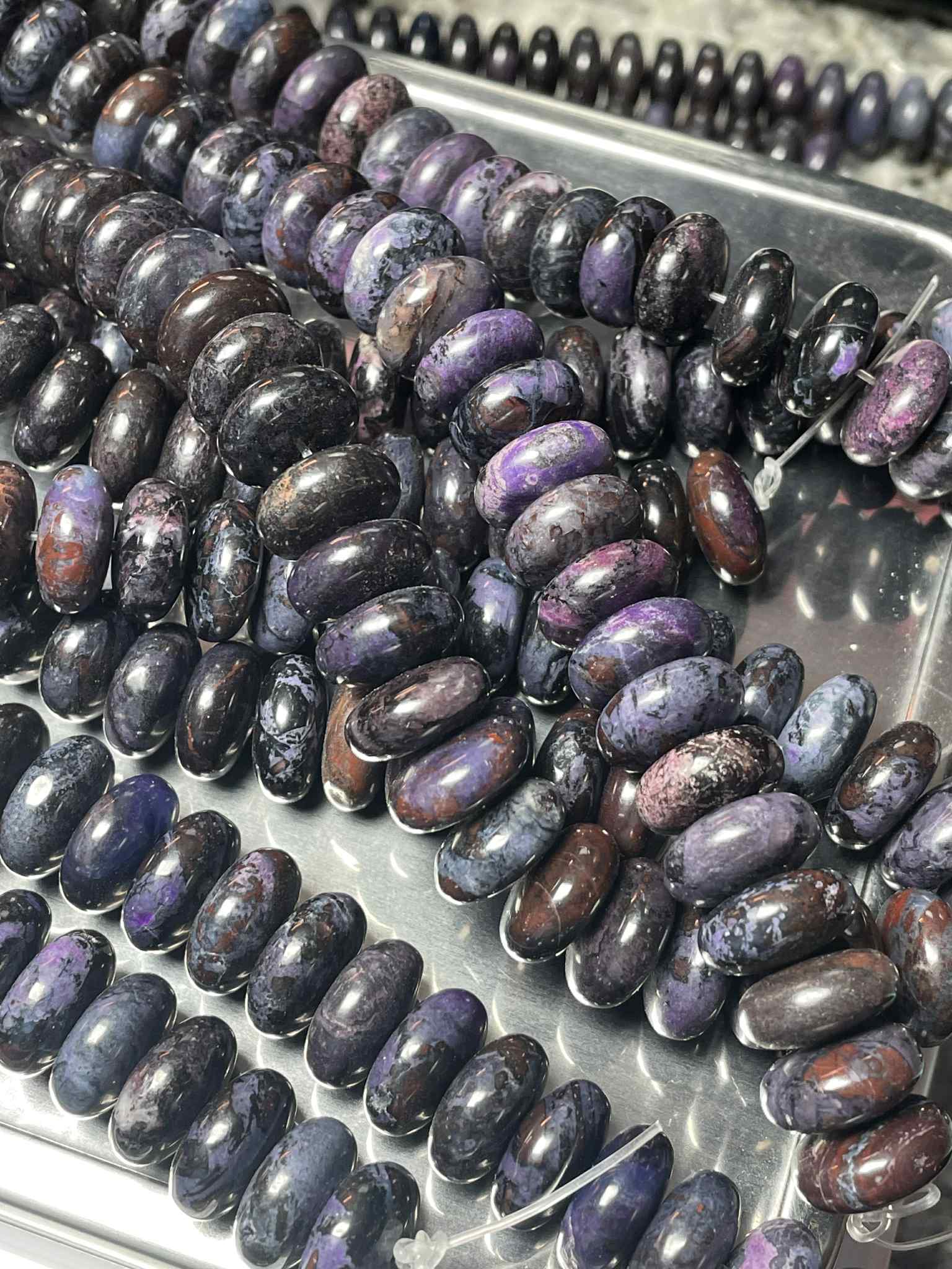 Sugilith Rondelle 12mm Strang