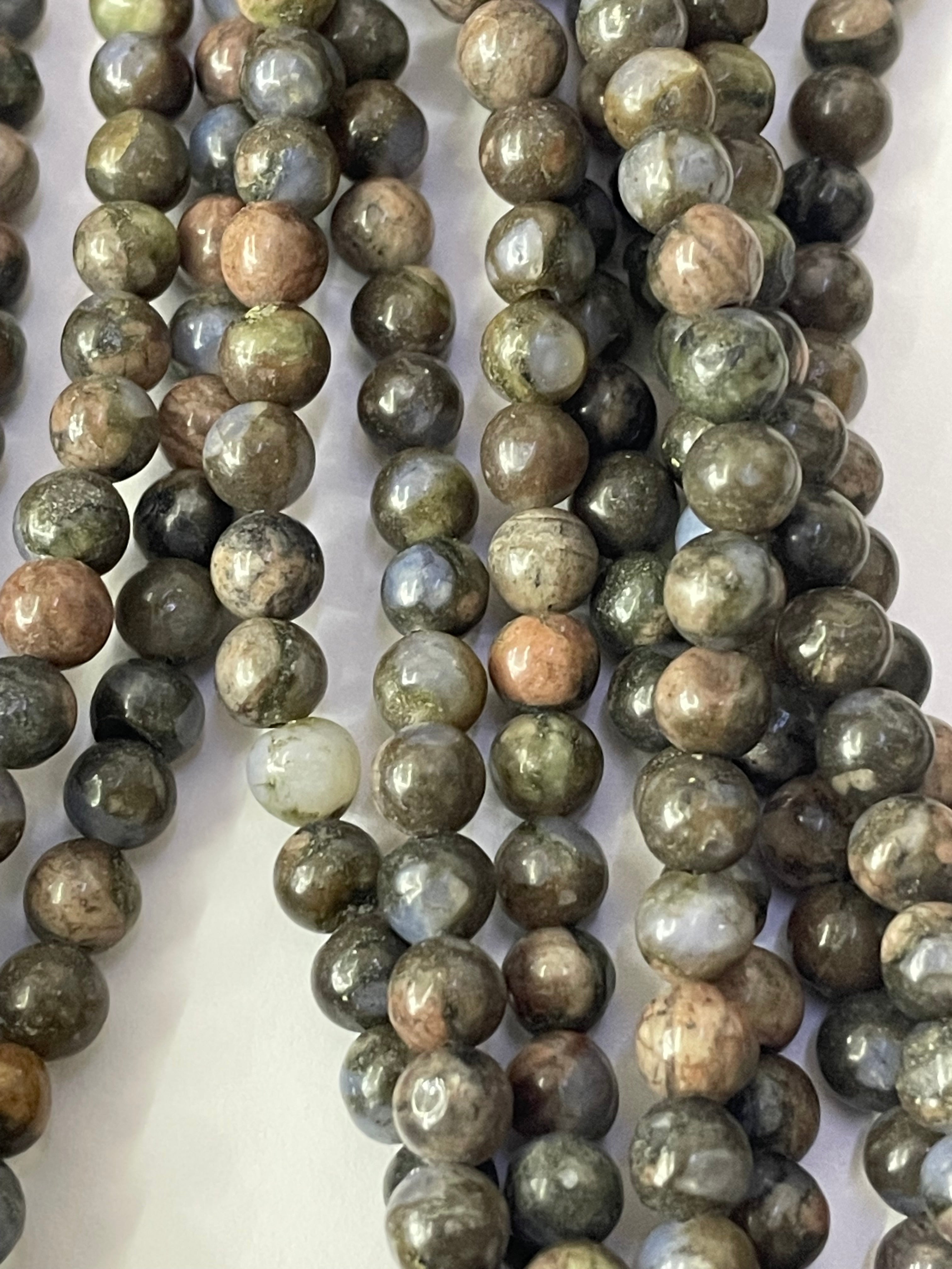 Fil de perles de glaucophane 4 mm