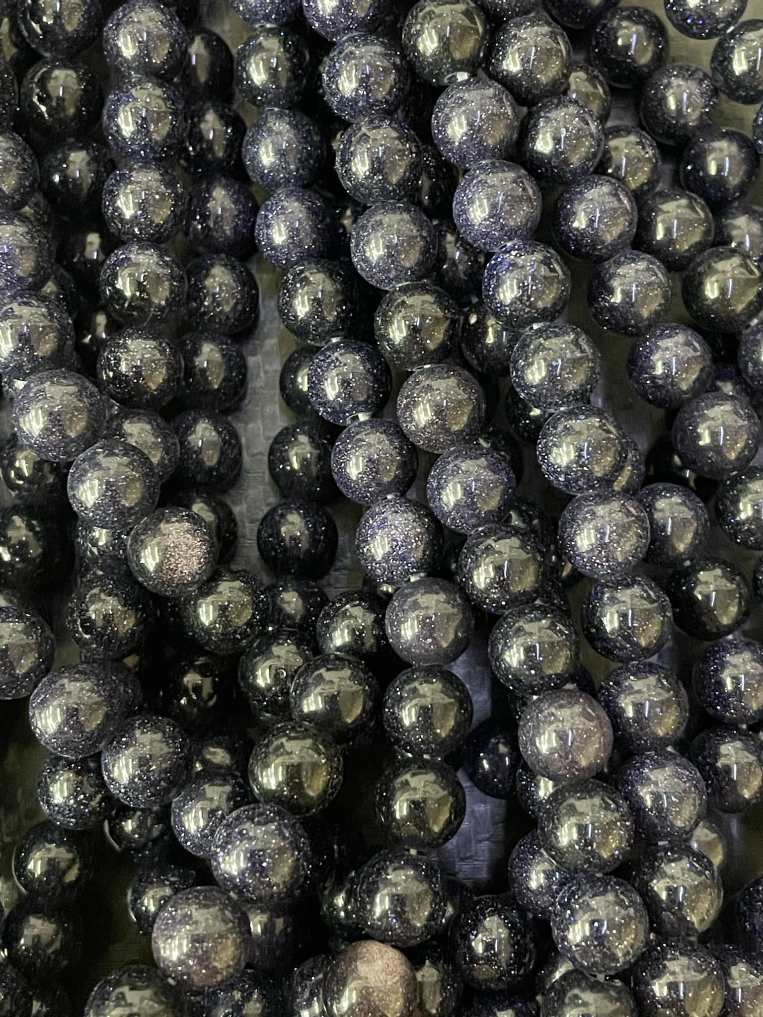 Goldfluss blau 6mm Kugelstrang