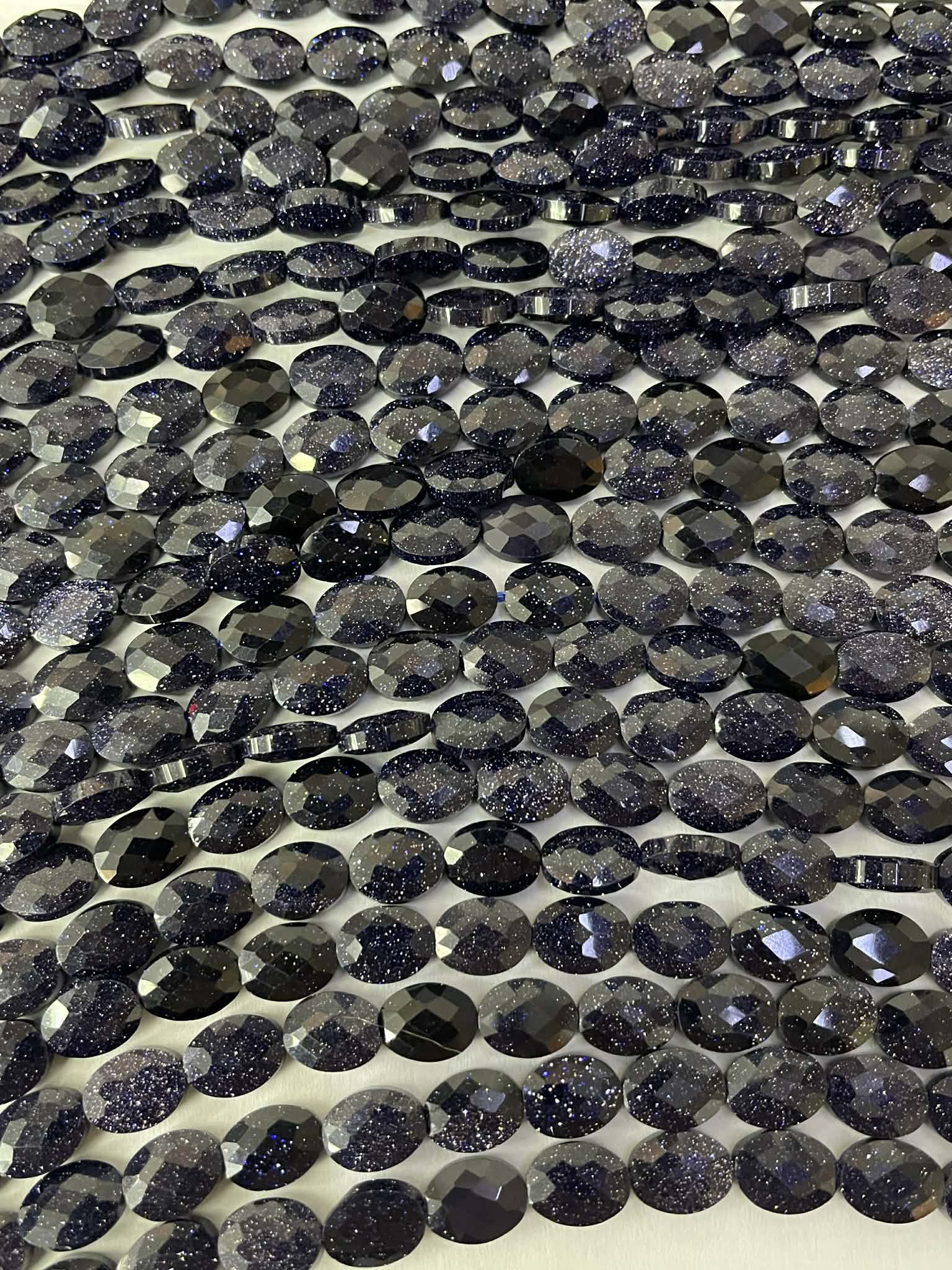 Goldfluss blau 8mm x 6mm facettiert