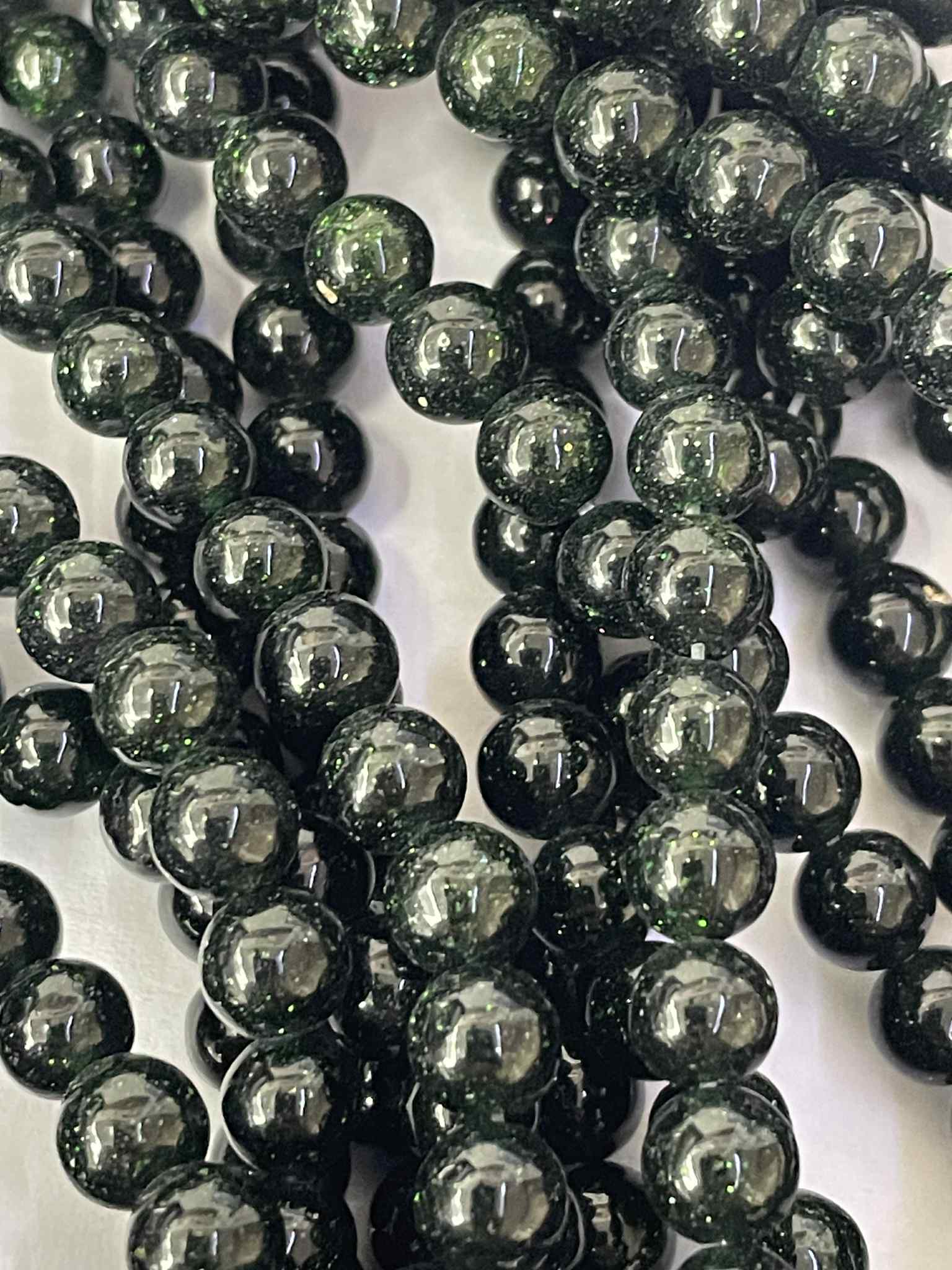 Goldfluss grün 8mm Kugelstrang