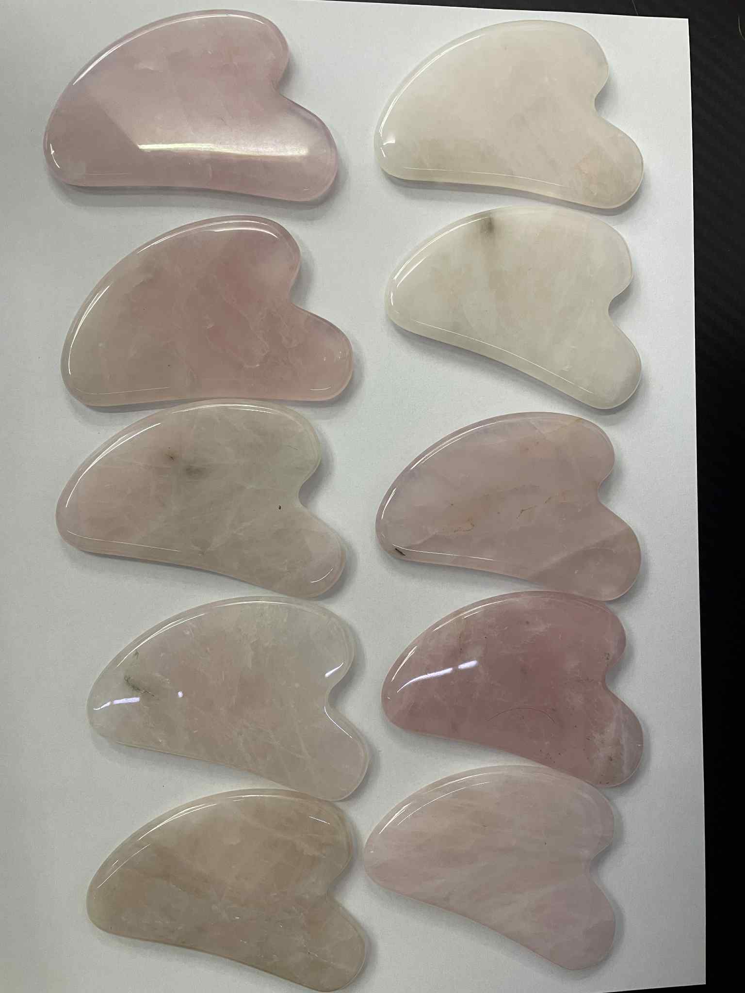 Gua Sha en quartz rose