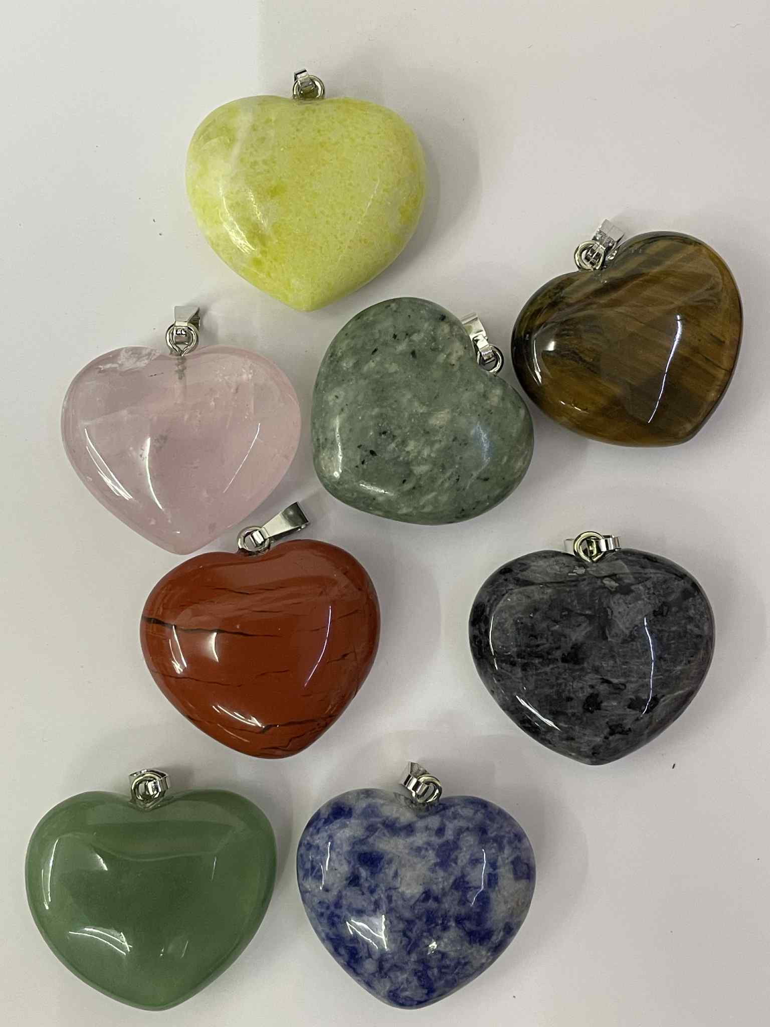 Set 8 Herz Anhänger ca. 25 - 28mm MIX