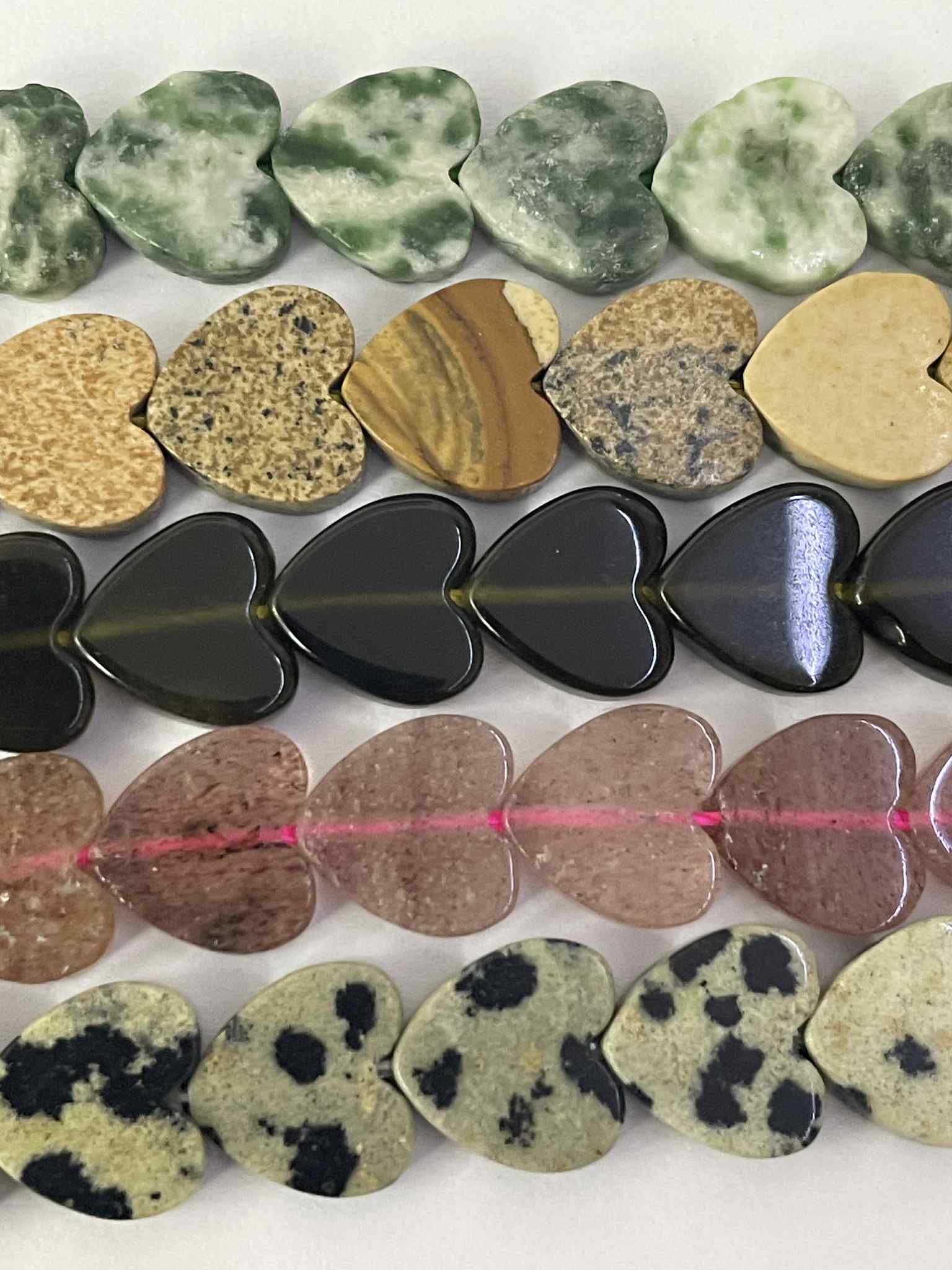 Strangset Herzen ca. 8mm 5 Stränge gemischt Set 17