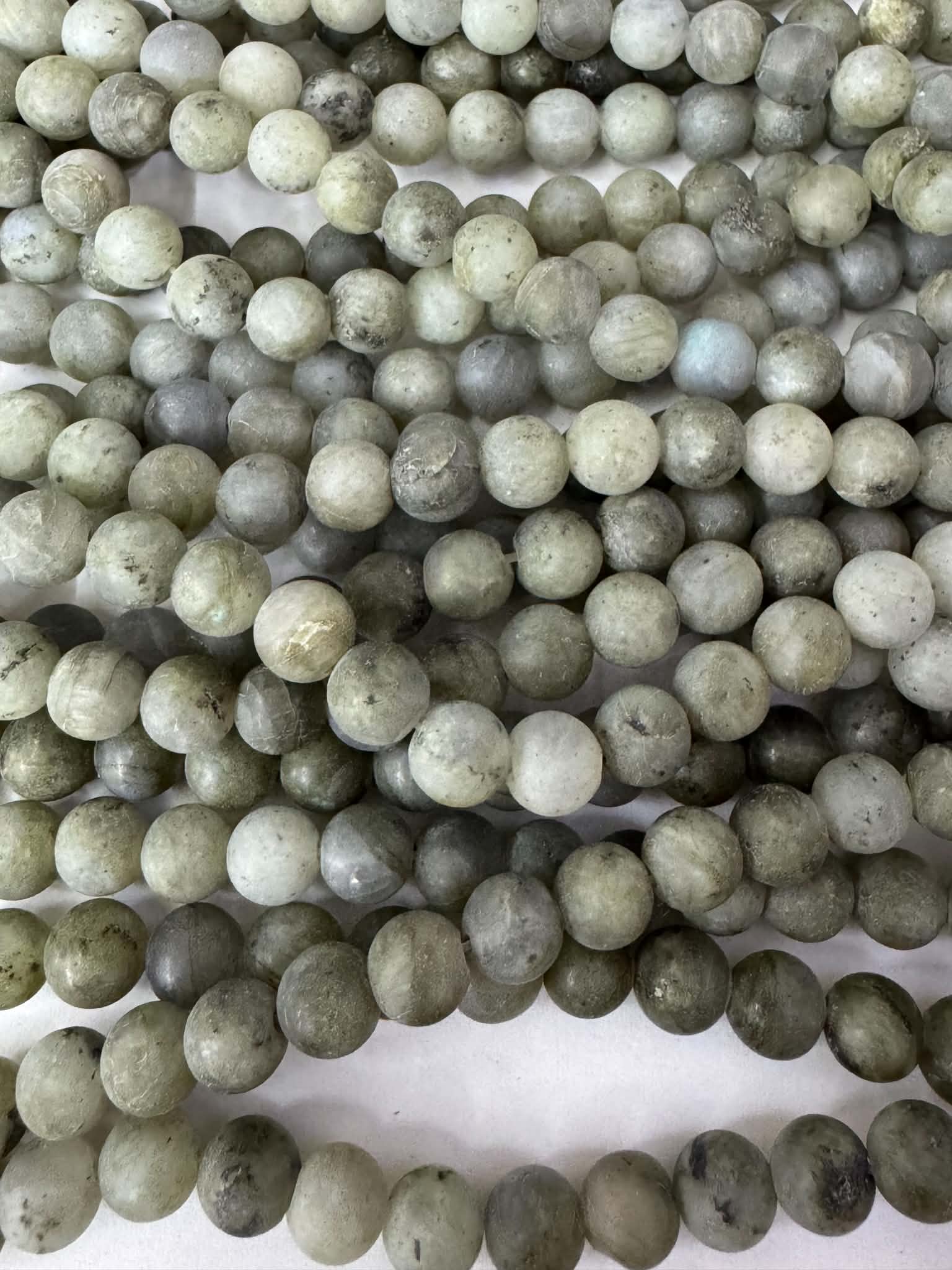 Labradorite mate 10 mm, fil de perles rondes