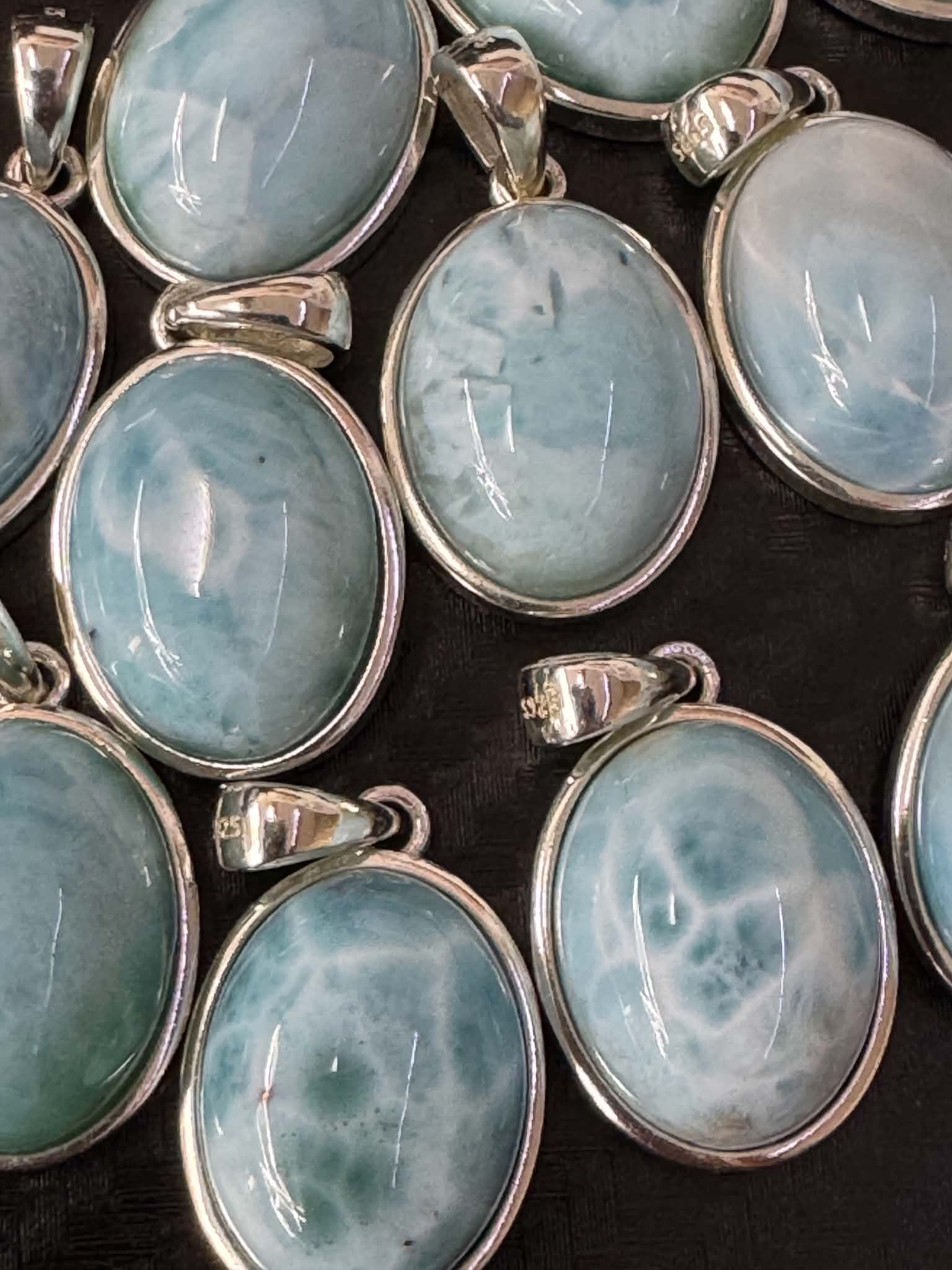 Pendentif en larimar et argent 925