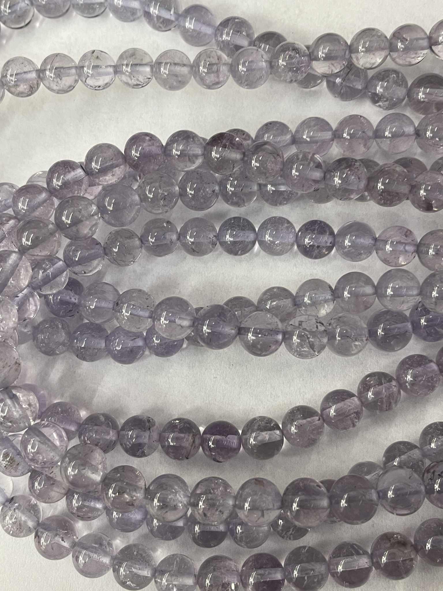 Lavendel Amethyst 6mm Kugelstrang Rarität transparent