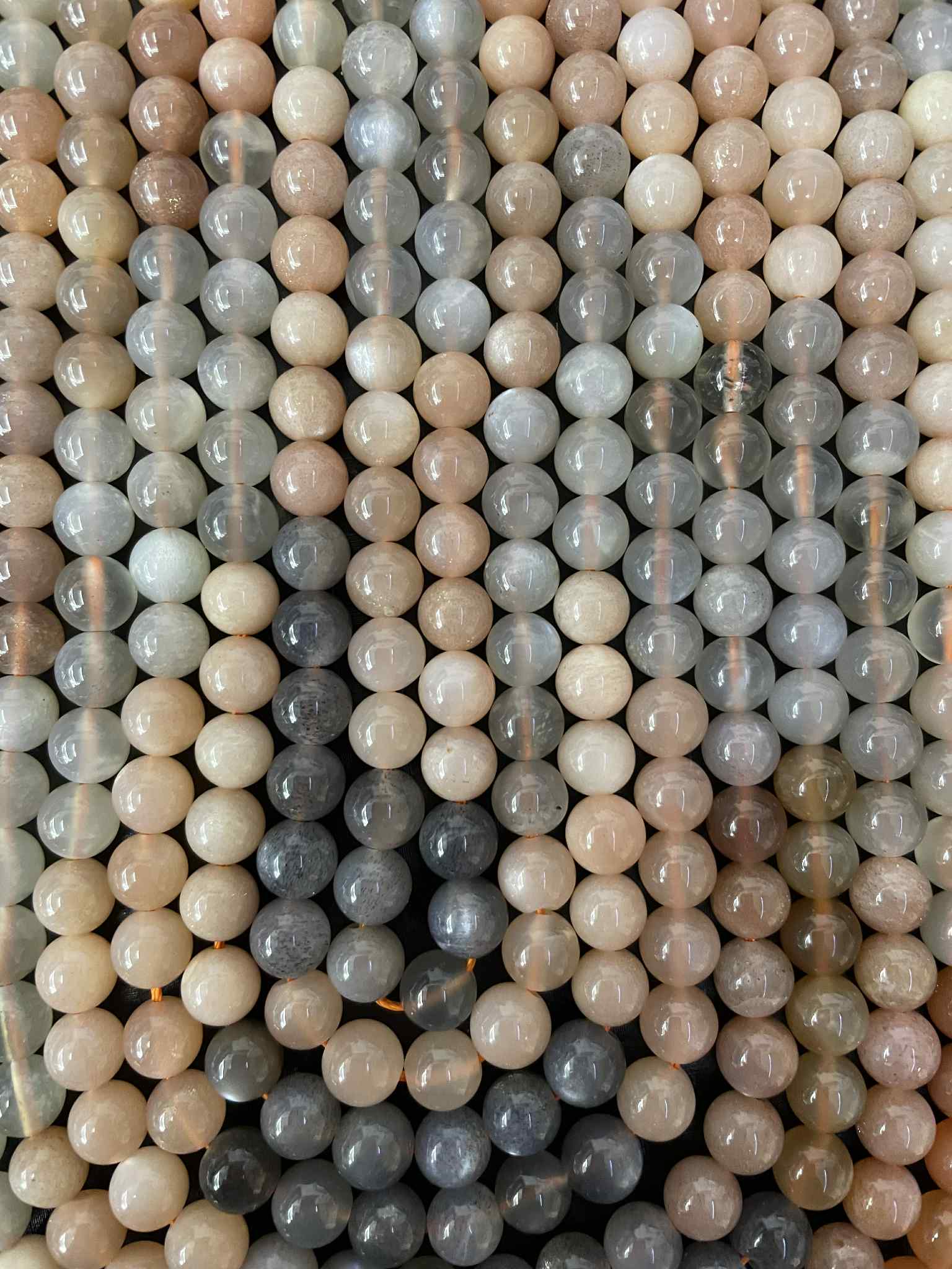 Perles de pierre de lune mélangées de 6 mm