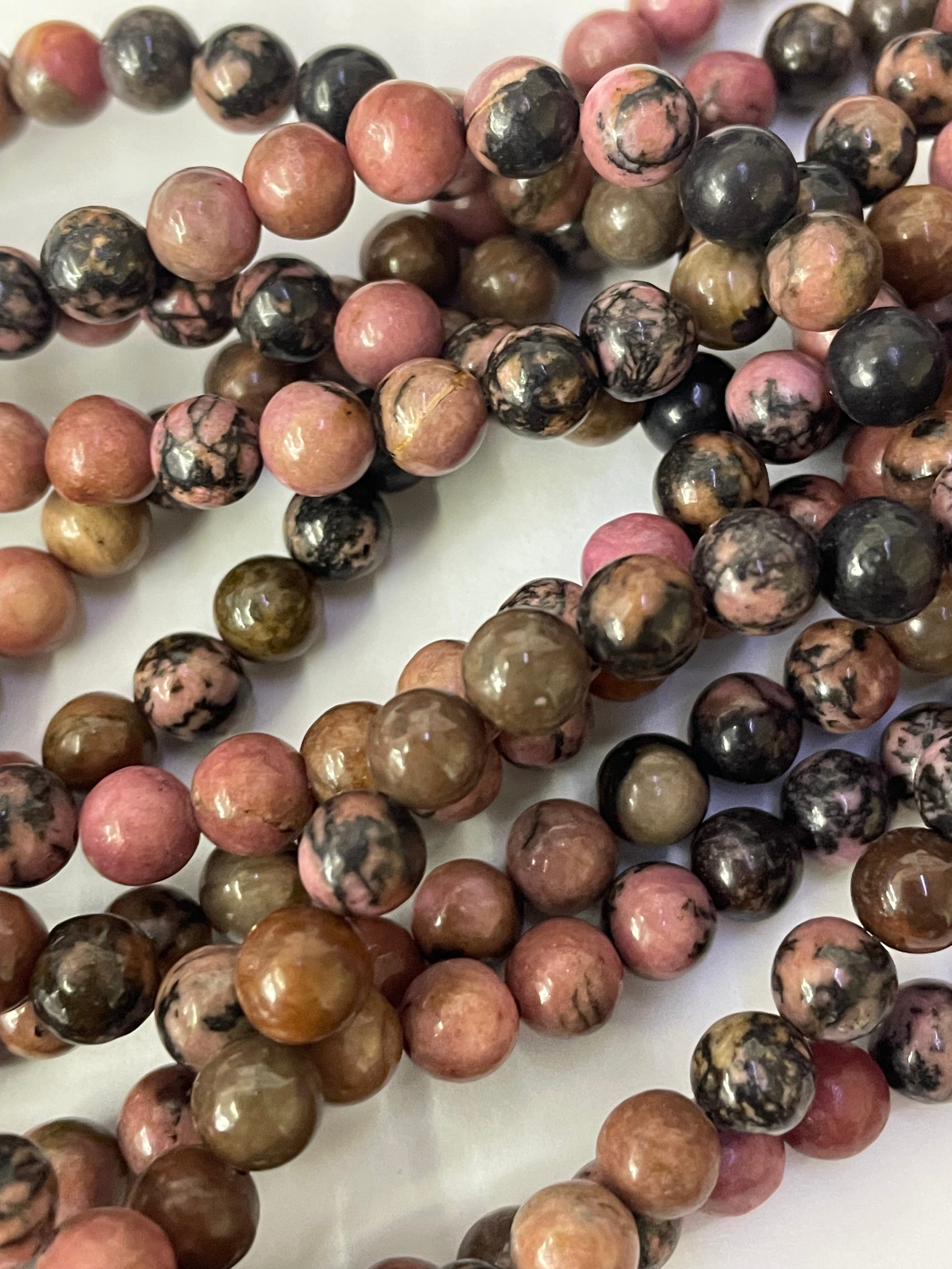 Rhodonit 10mm USA Kugelstrang